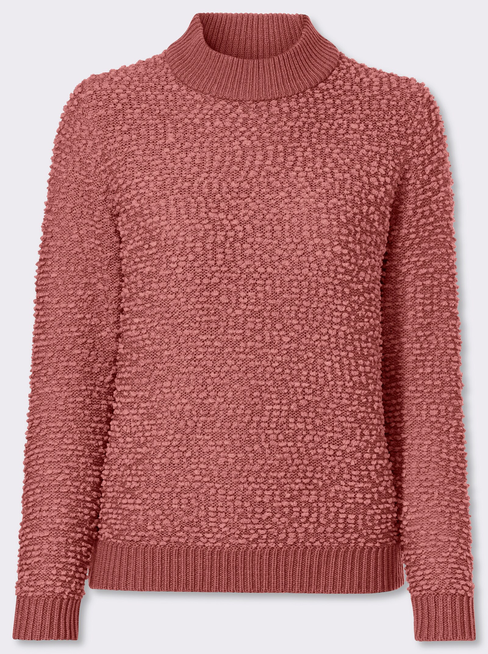 Stehkragenpullover aus Effektgarn - rosenholz