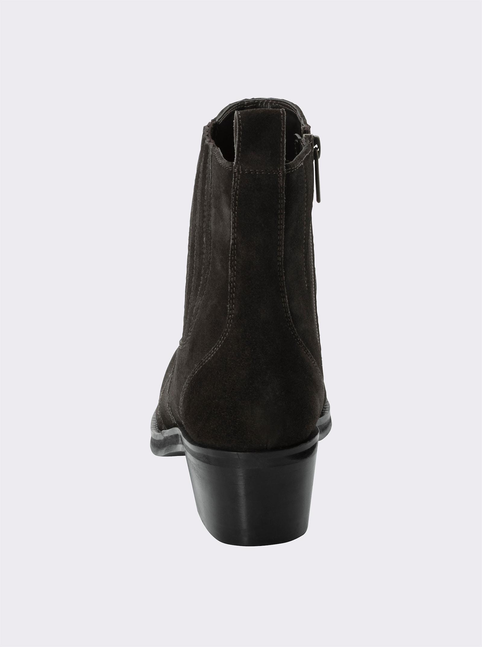 sheego Cowboy Stiefelette aus Veloursleder - schoko