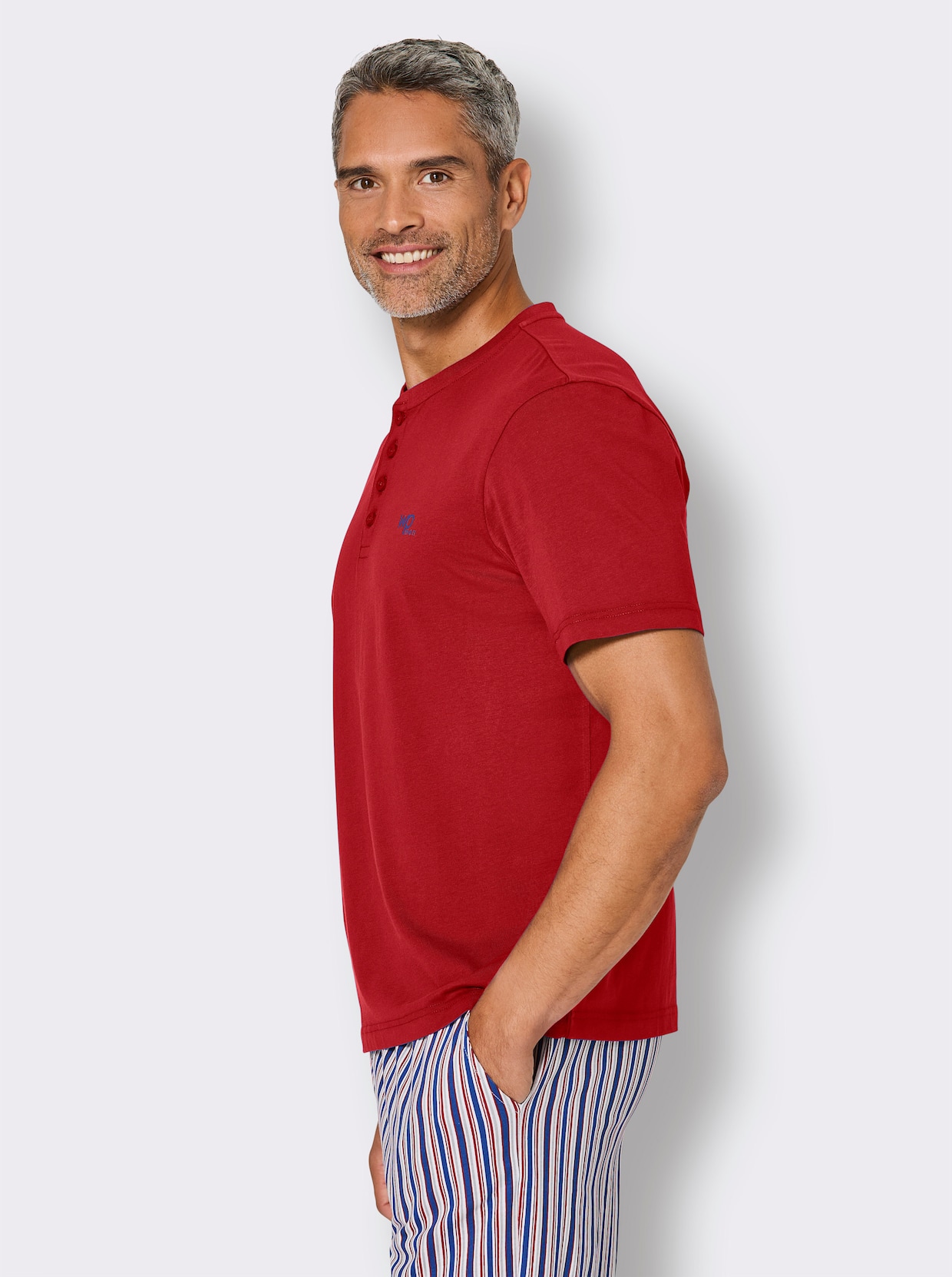 wäschepur men Schlafanzug-Shirt - kirsche