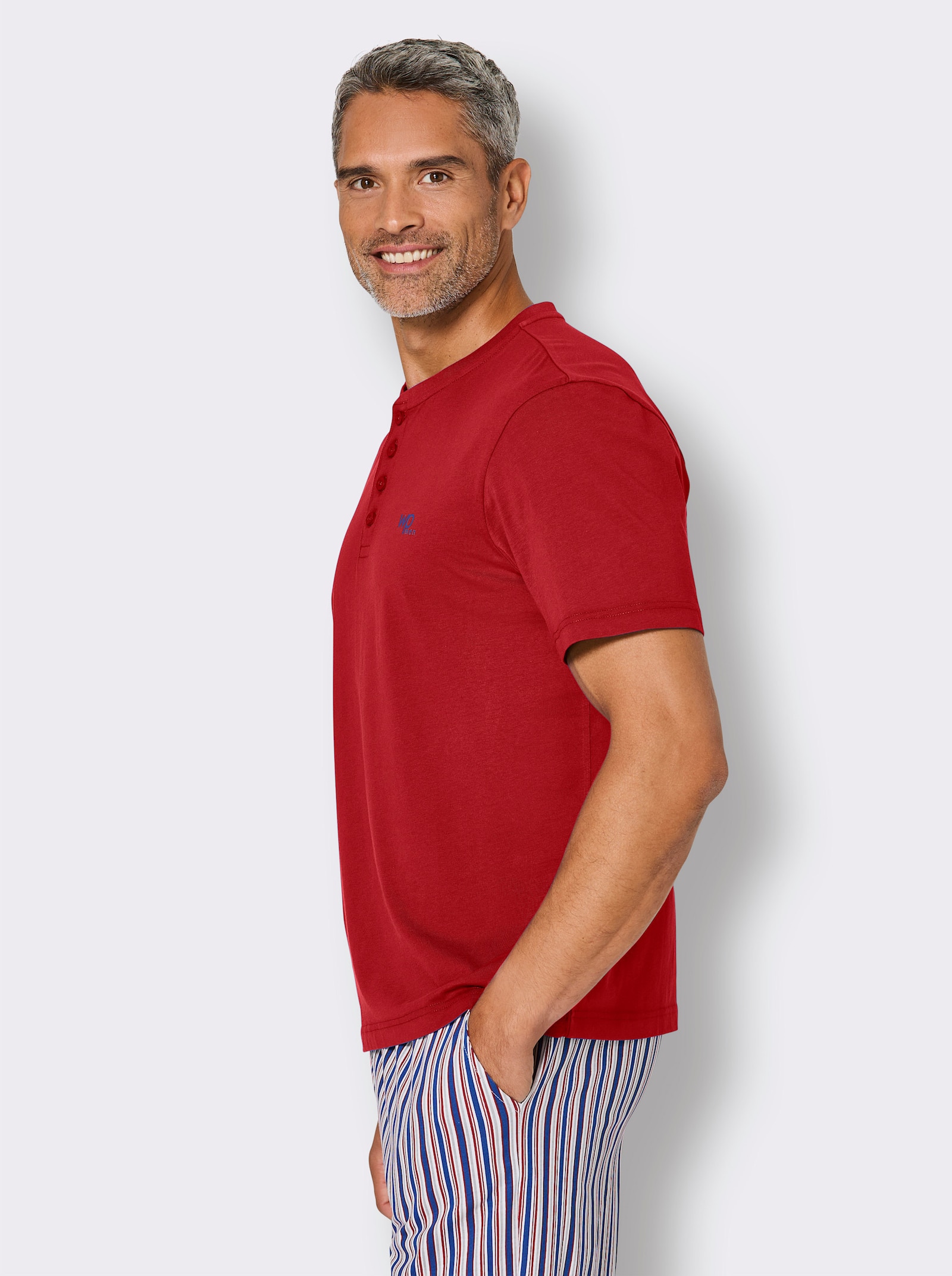 wäschepur men Schlafanzug-Shirt - kirsche