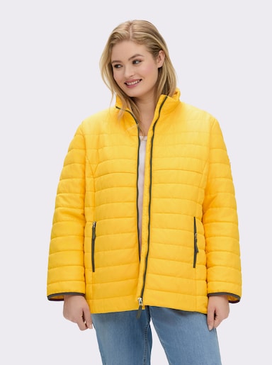 Steppjacke mit kontrastfarbenen Akzenten - gelb