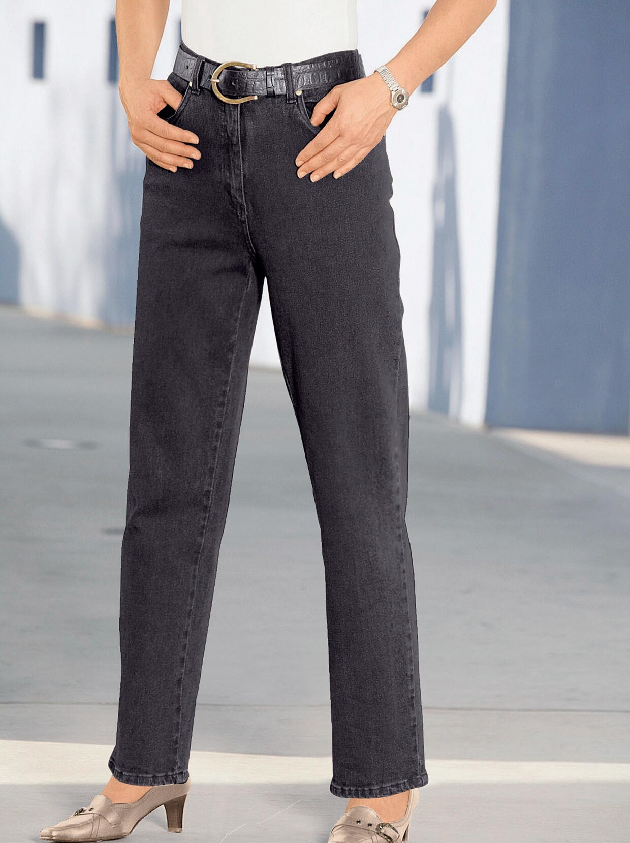 Jeans - black-denim