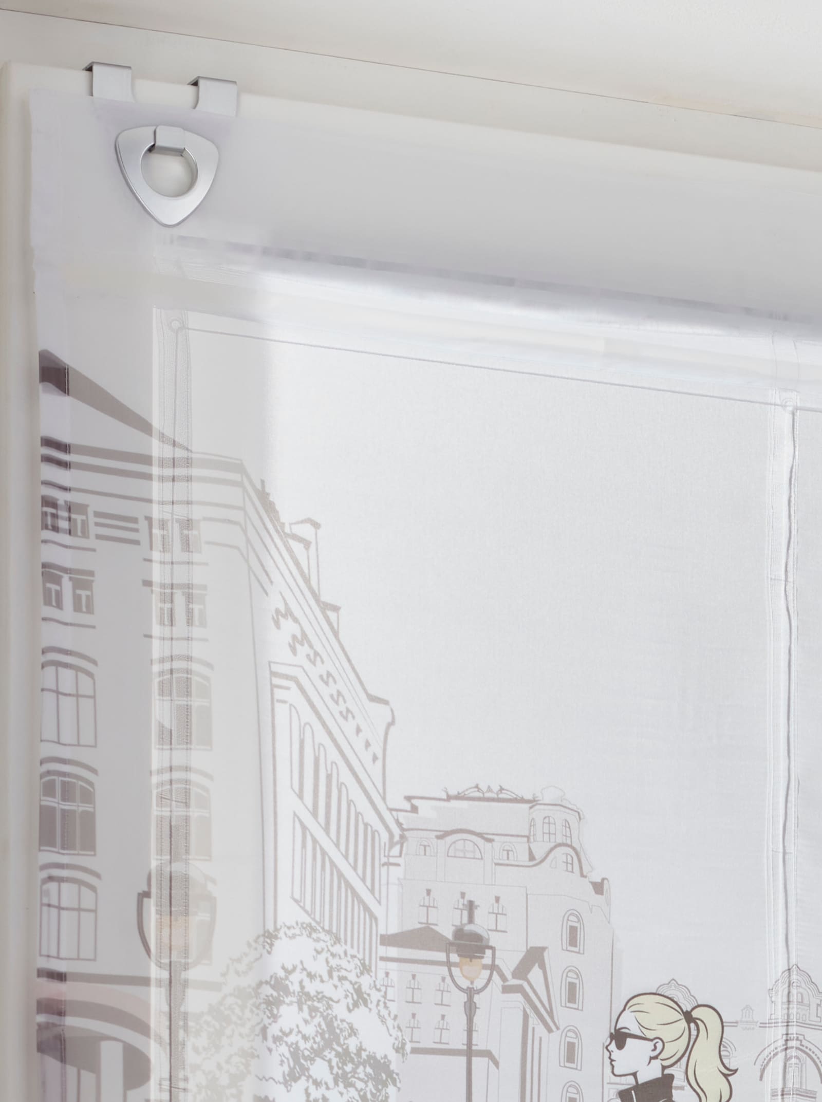 Impressionen Raffrollo - weiß-grau