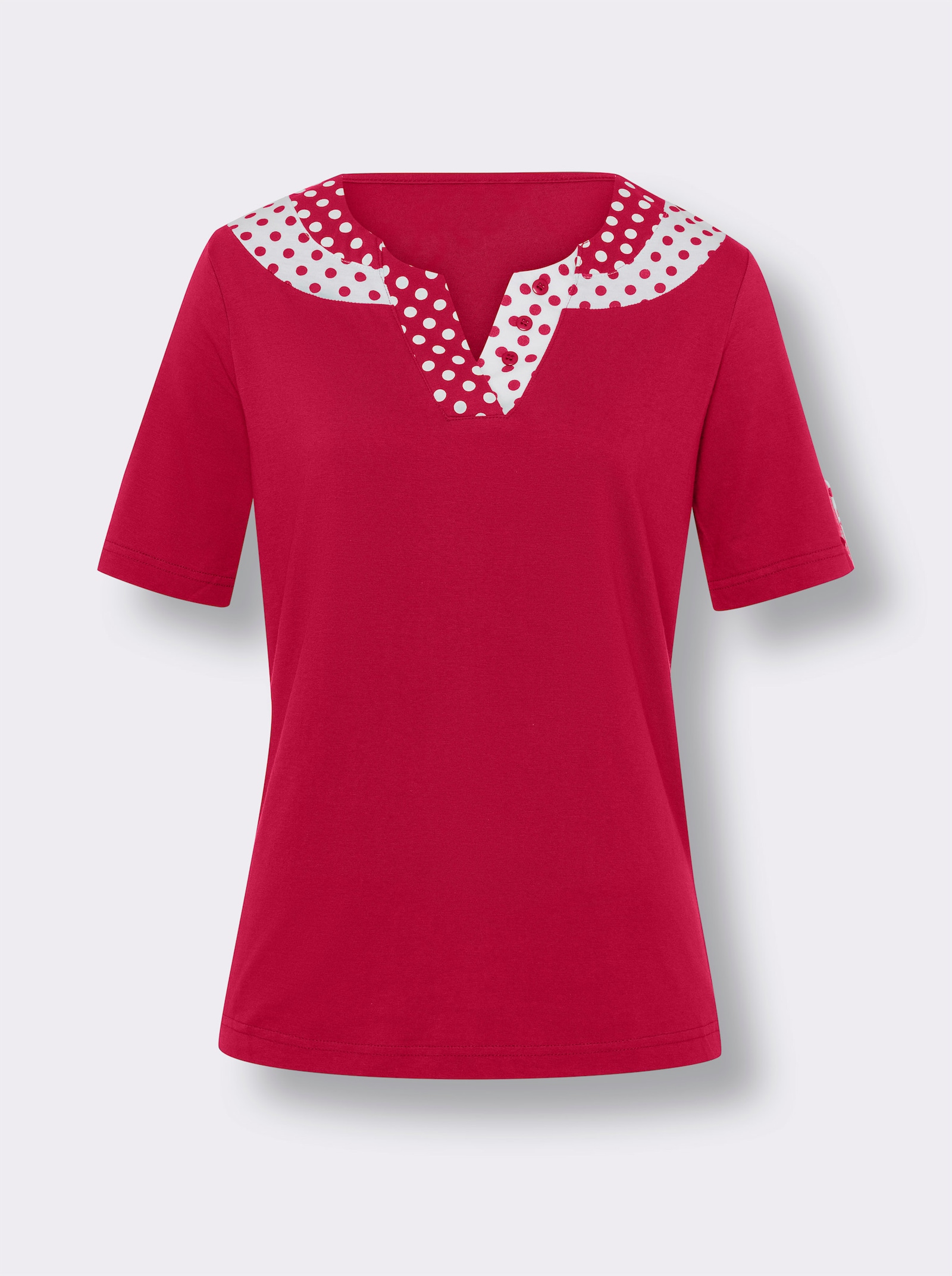 Kurzarmshirt zum tollen Preis - rot-weiß