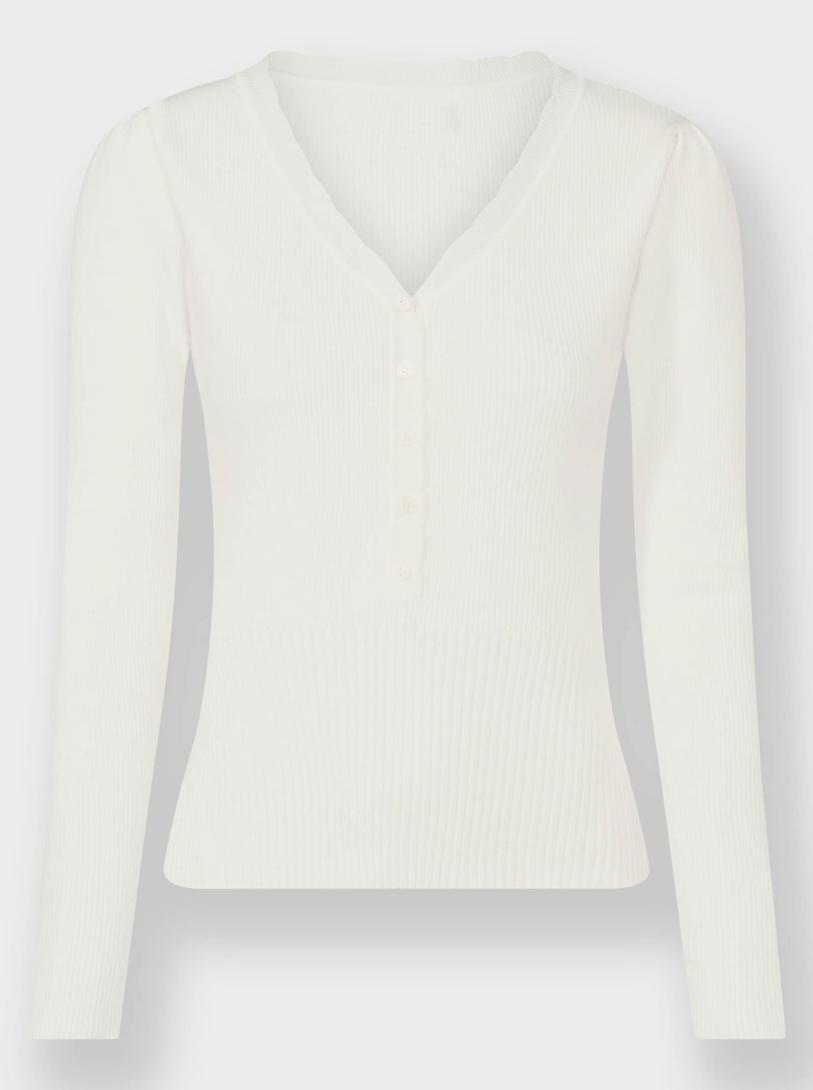 heine Feinstrickpullover mit Wellenkante - ecru