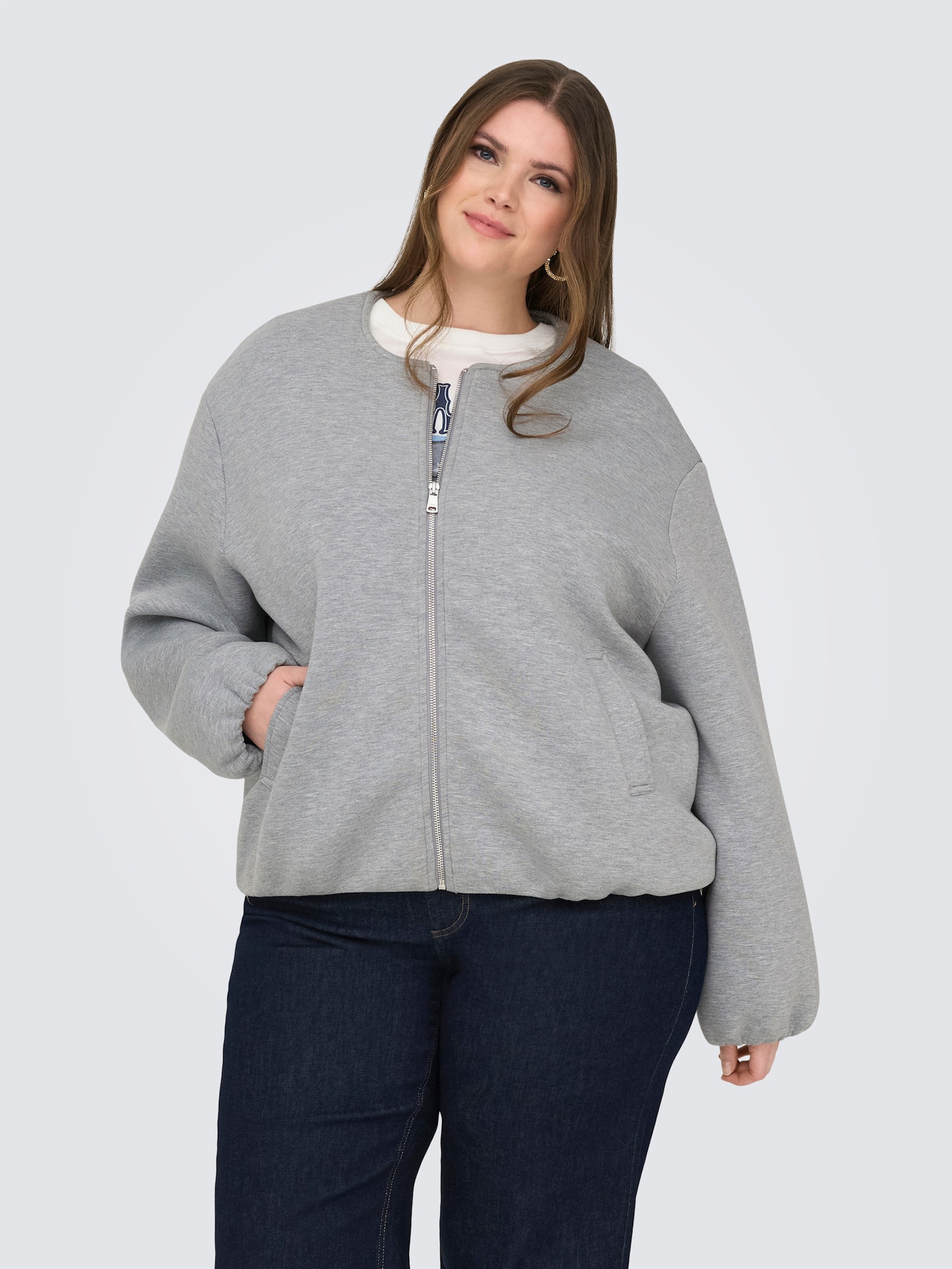 ONLY CARMAKOMA Blouson - medium grey melange