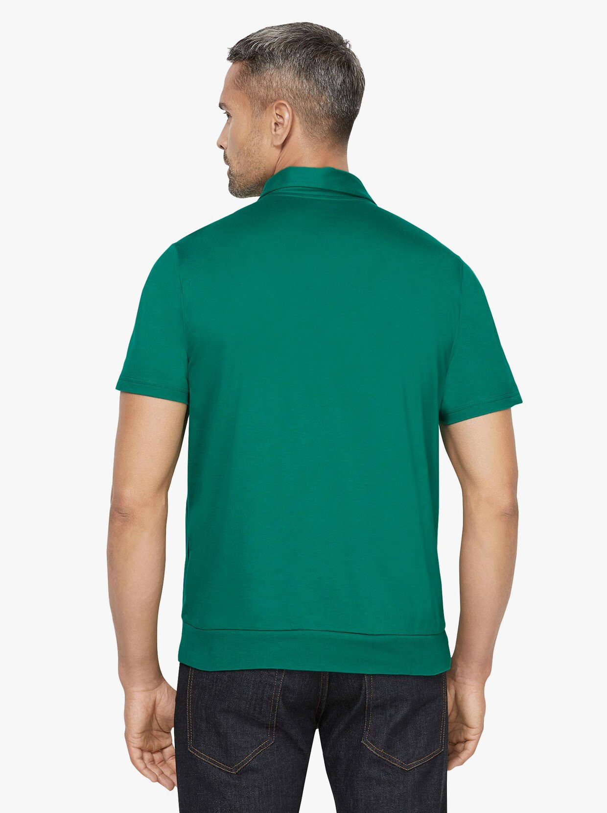 Poloshirt - grün-gestreift