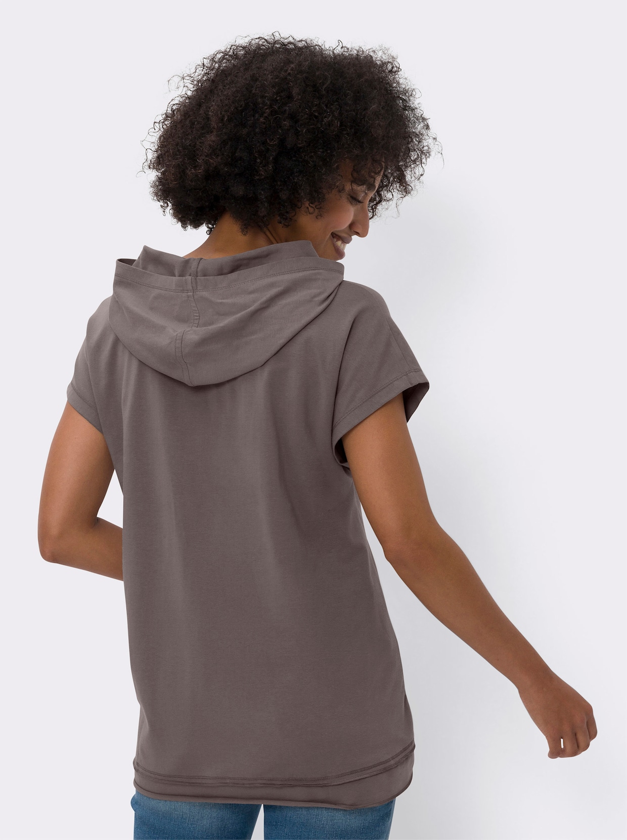 heine T-shirt à capuche - taupe foncé