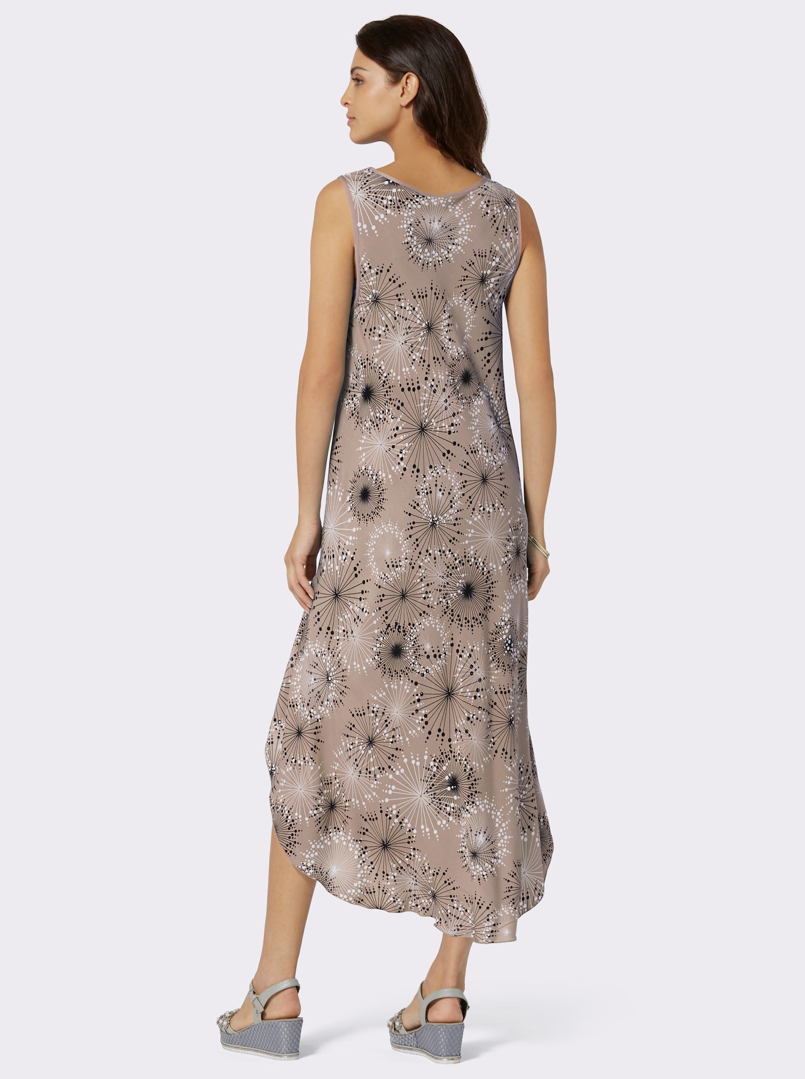 Druckkleid mit Blüten-Muster, figurumspielend - sesam-graphit-bedruckt