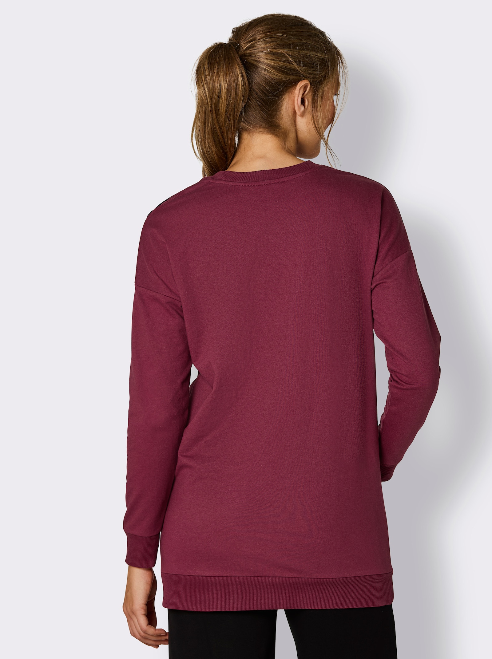 Catamaran Sports Sweatshirt met sierstuds - bordeaux