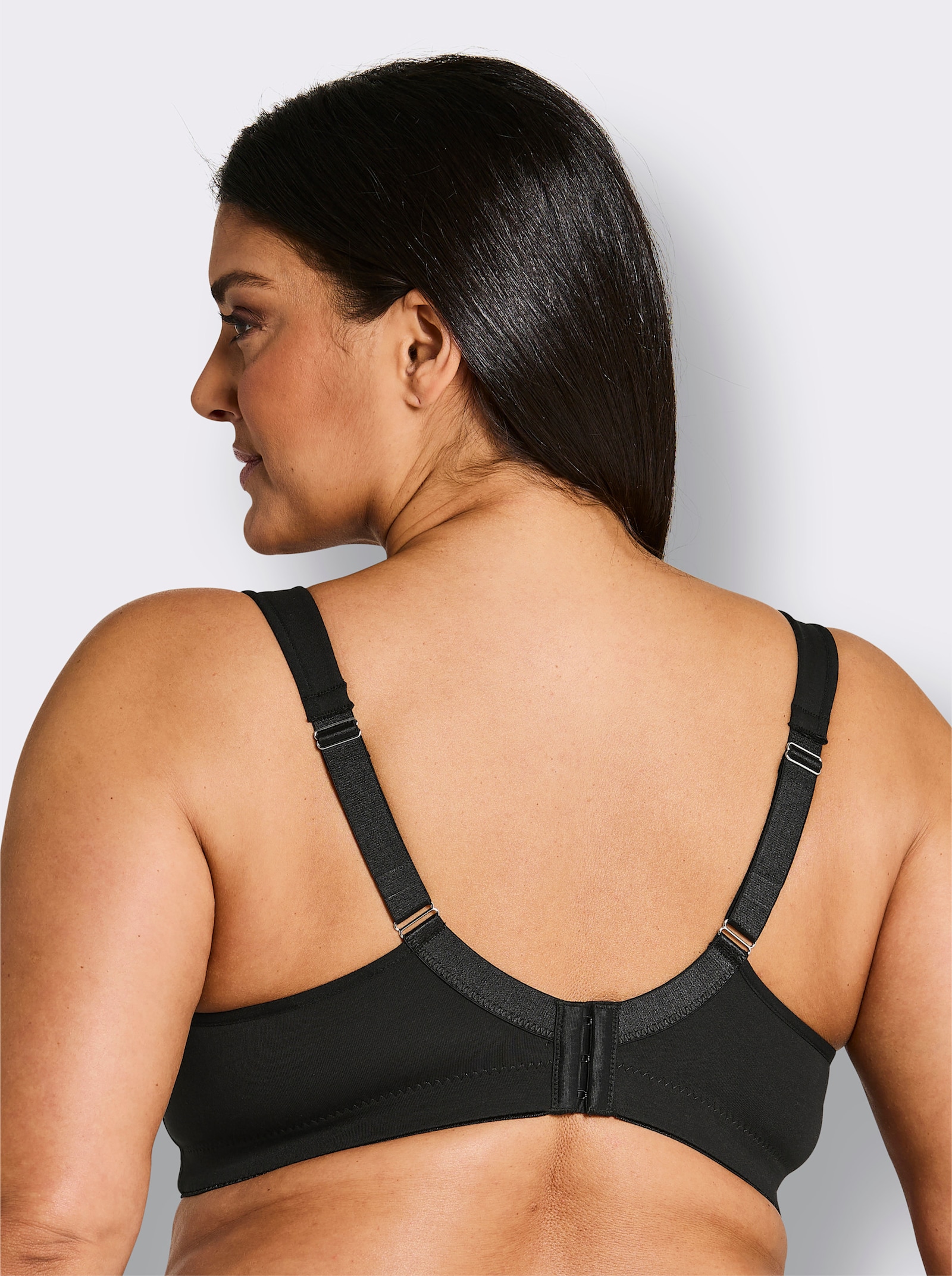 wäschepur Entlastungs-BH ohne Bügel mit Mesh-Einsatz - schwarz