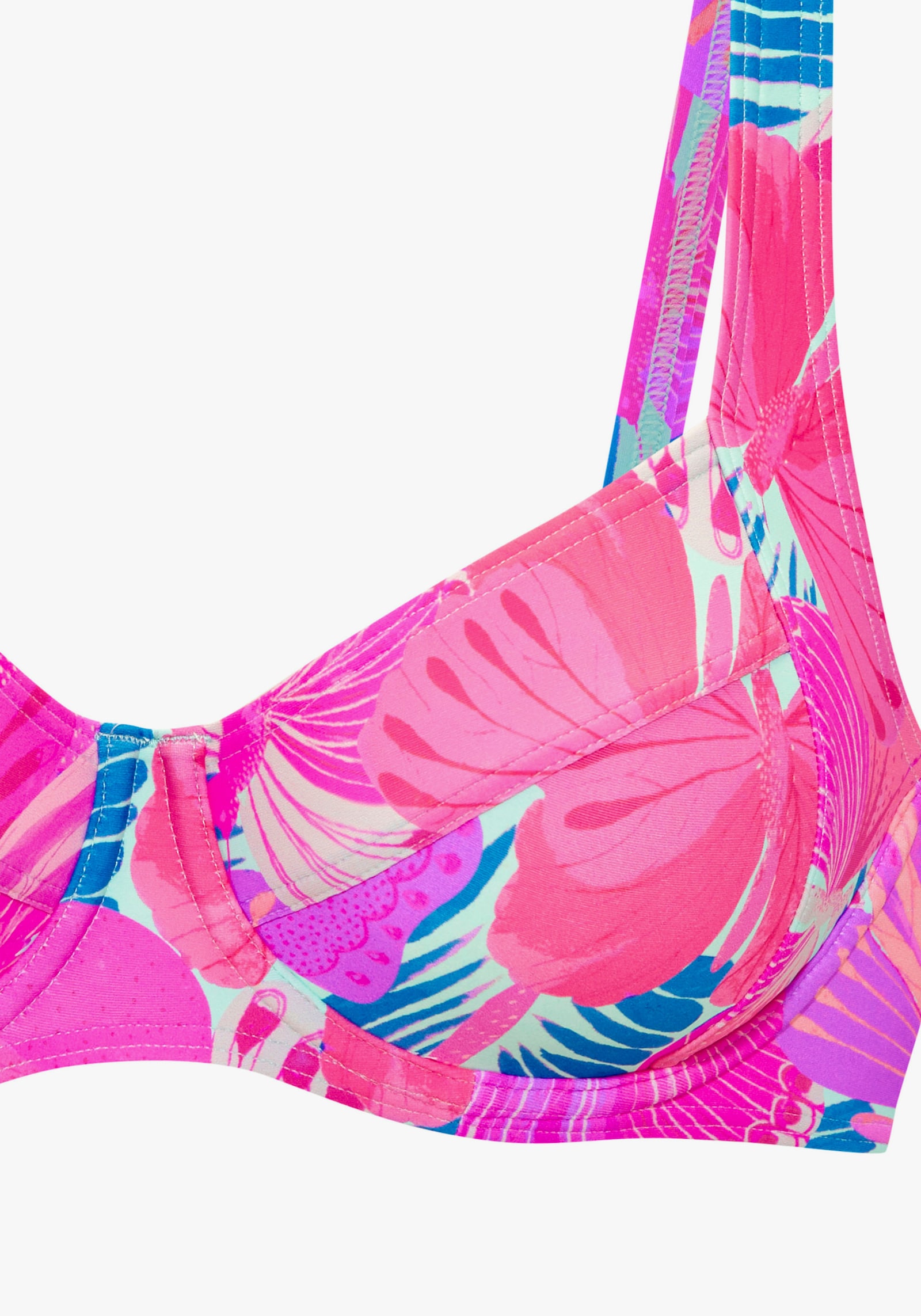 Sunseeker Beugelbikinitop - roze/blauw bedrukt