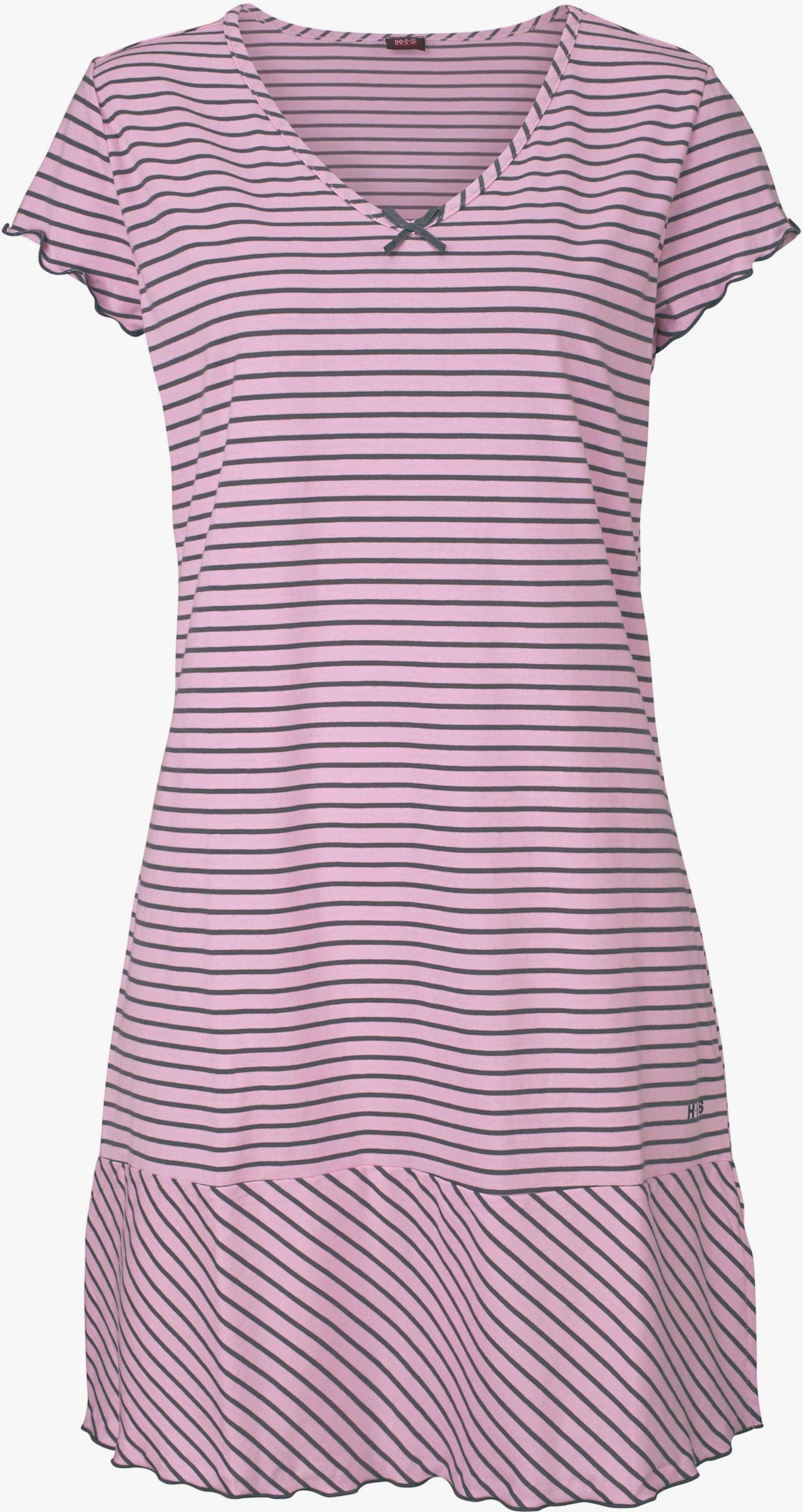 H.I.S Chemise de nuit - rose à rayures fines