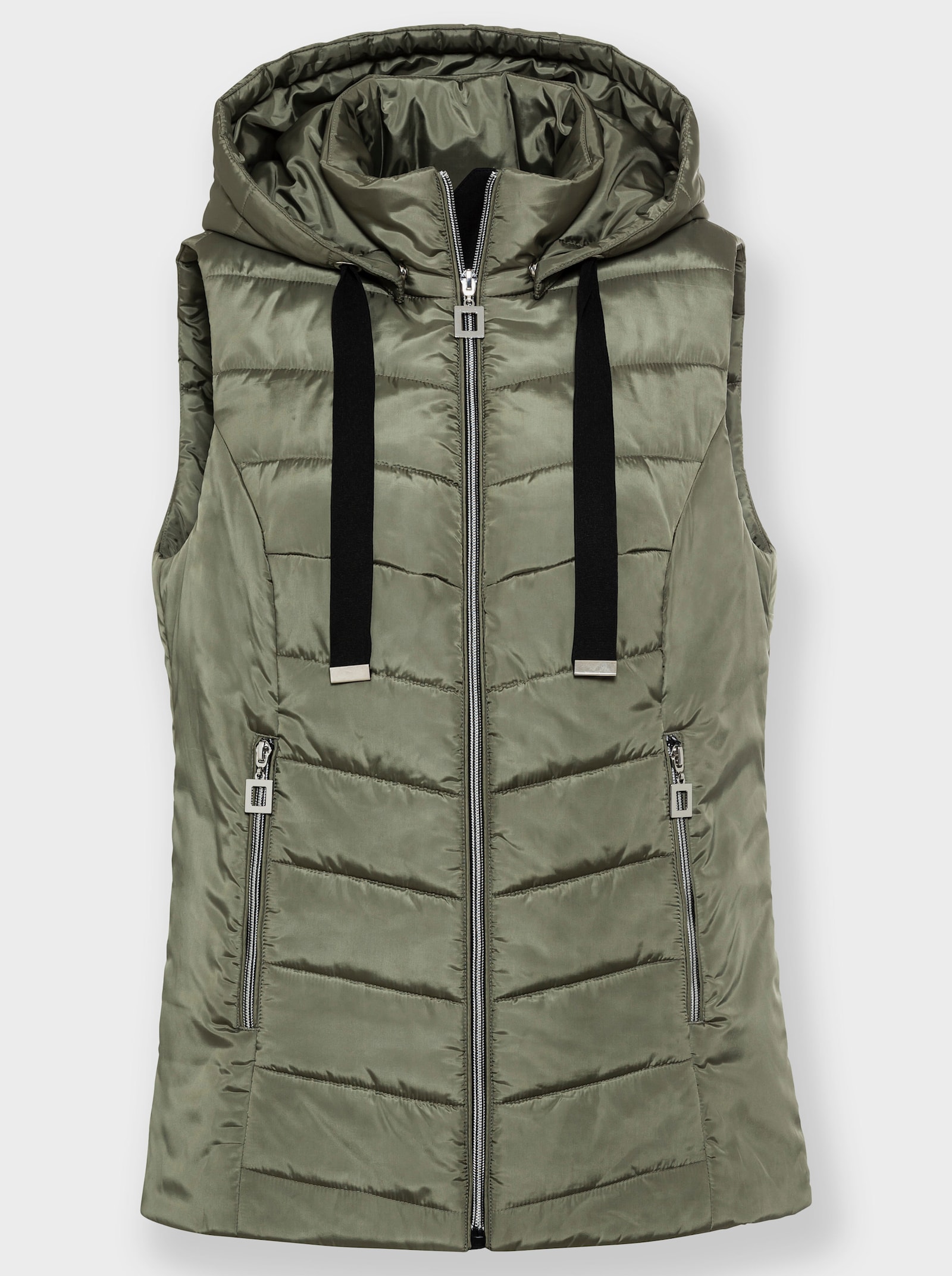 heine Steppweste mit abnehmbarer Kapuze - khaki