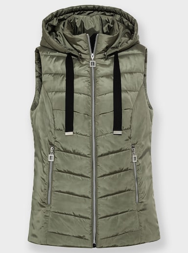 Heine Steppweste Longweste Damen Khaki SUBLEVEL Damen Steppweste