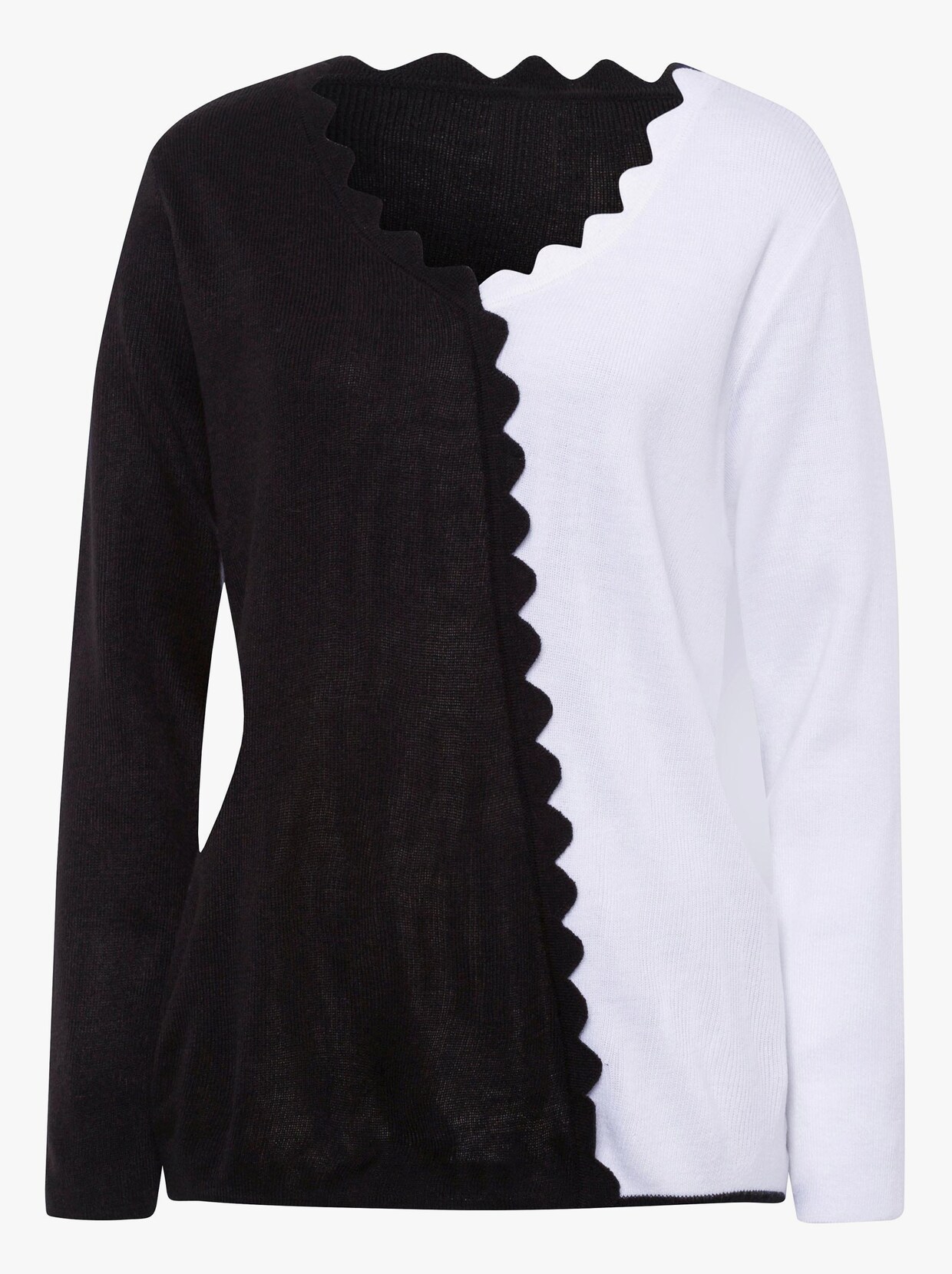 Pletený svetr - černá-bílá
