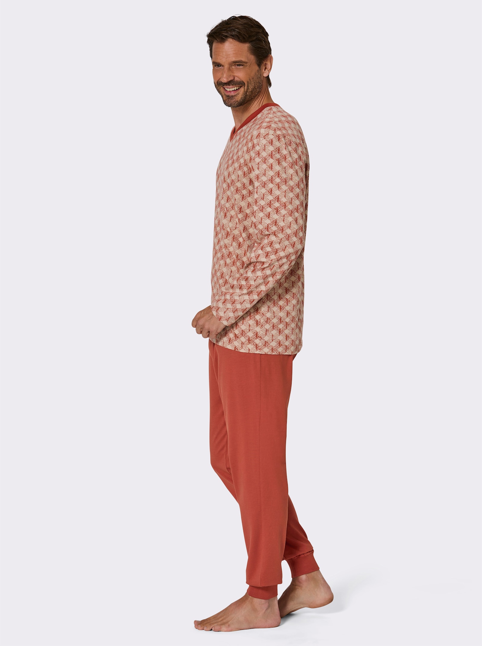 KINGsCLUB Schlafanzüge - mittelblau + rostrot