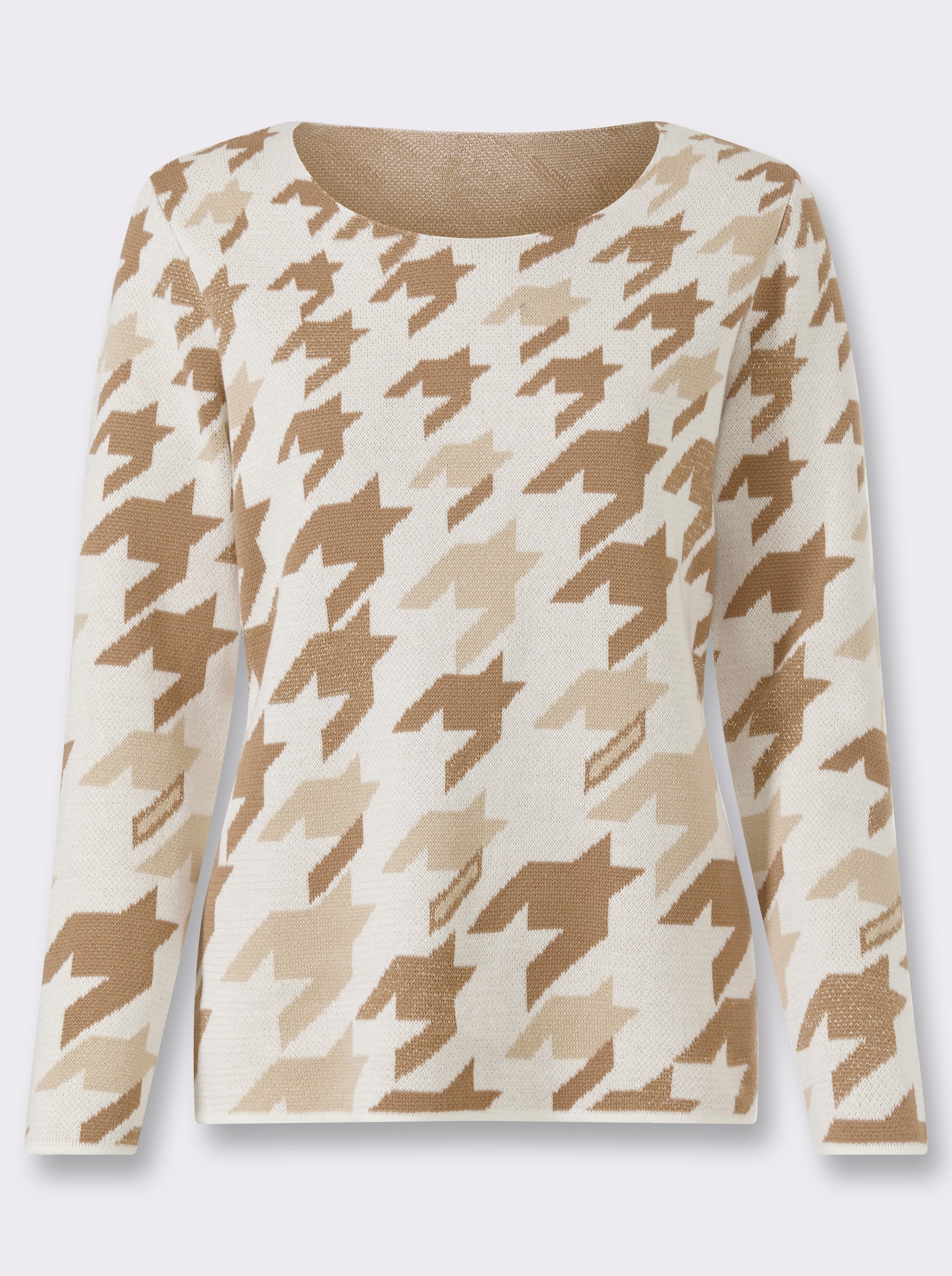 heine Jacquard-Pullover mit Glanzgarn - sand-ecru-gemustert