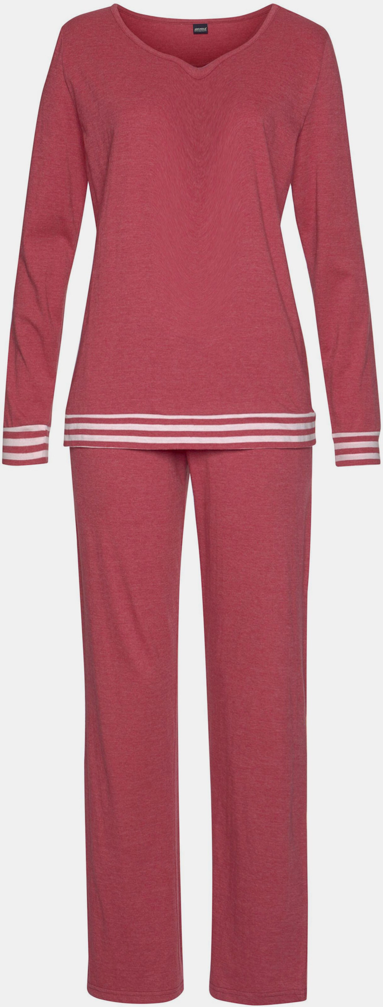 Arizona Pyjama - dunkelrot-meliert