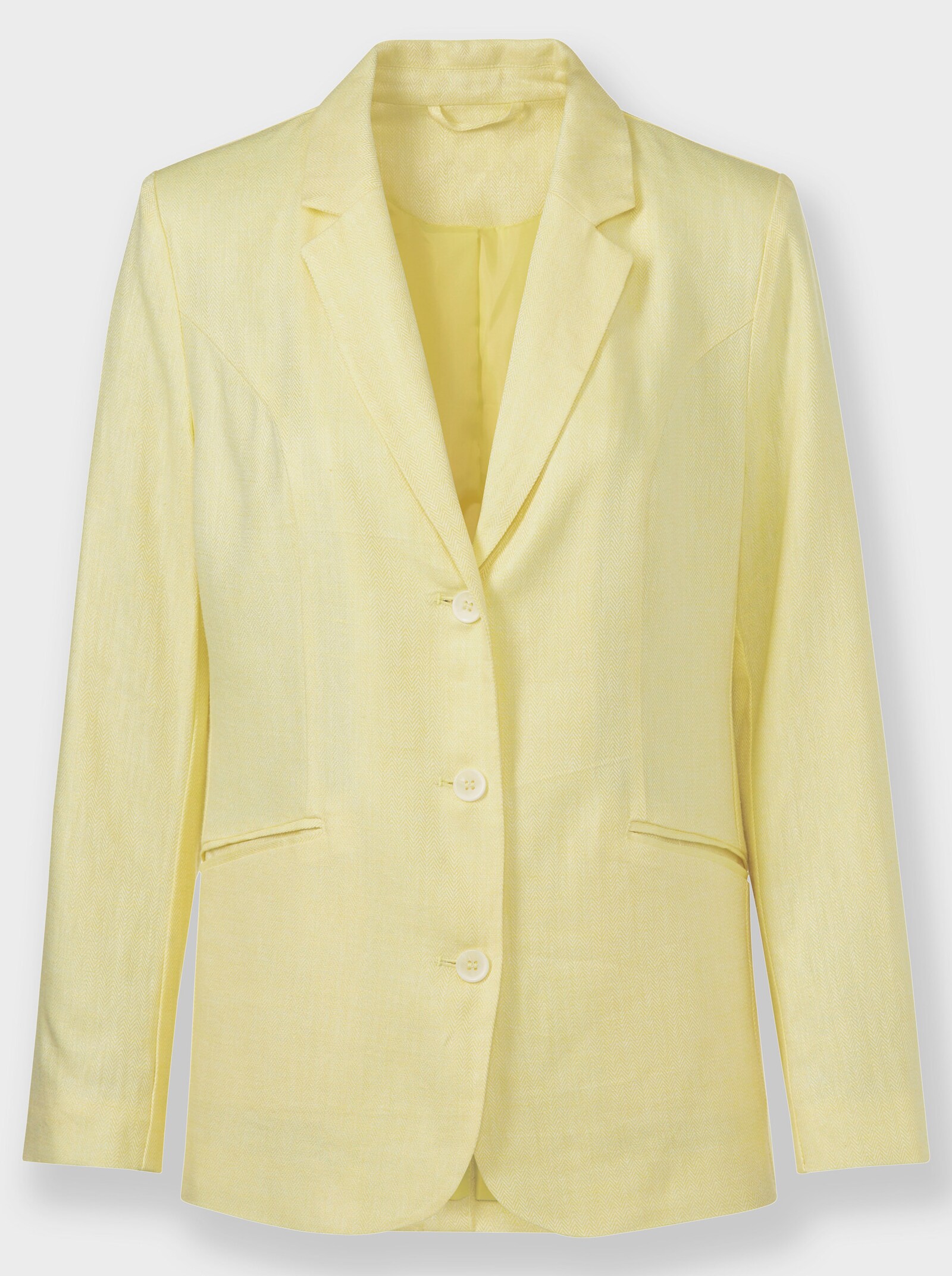 Blazer met dubbele knoopsluiting - citroen/wit gedessineerd