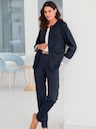 Blazer van imitatieleer in velourslook - marine