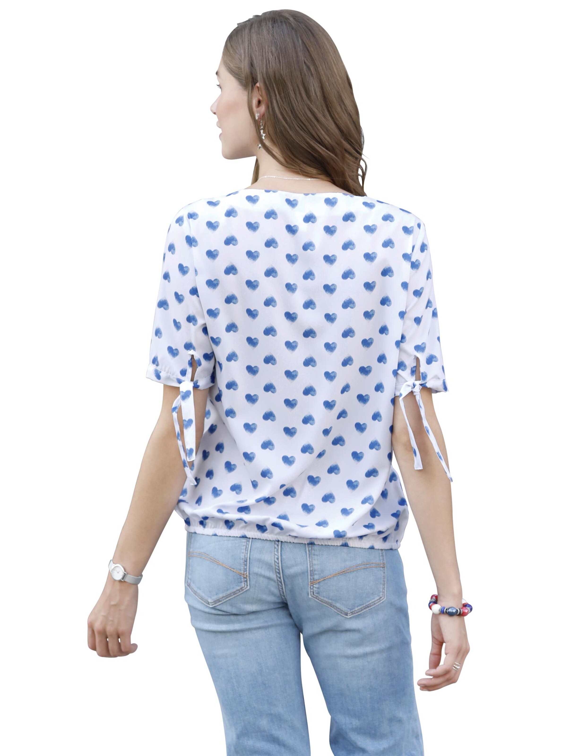 Bluse - jeansblau-gemustert