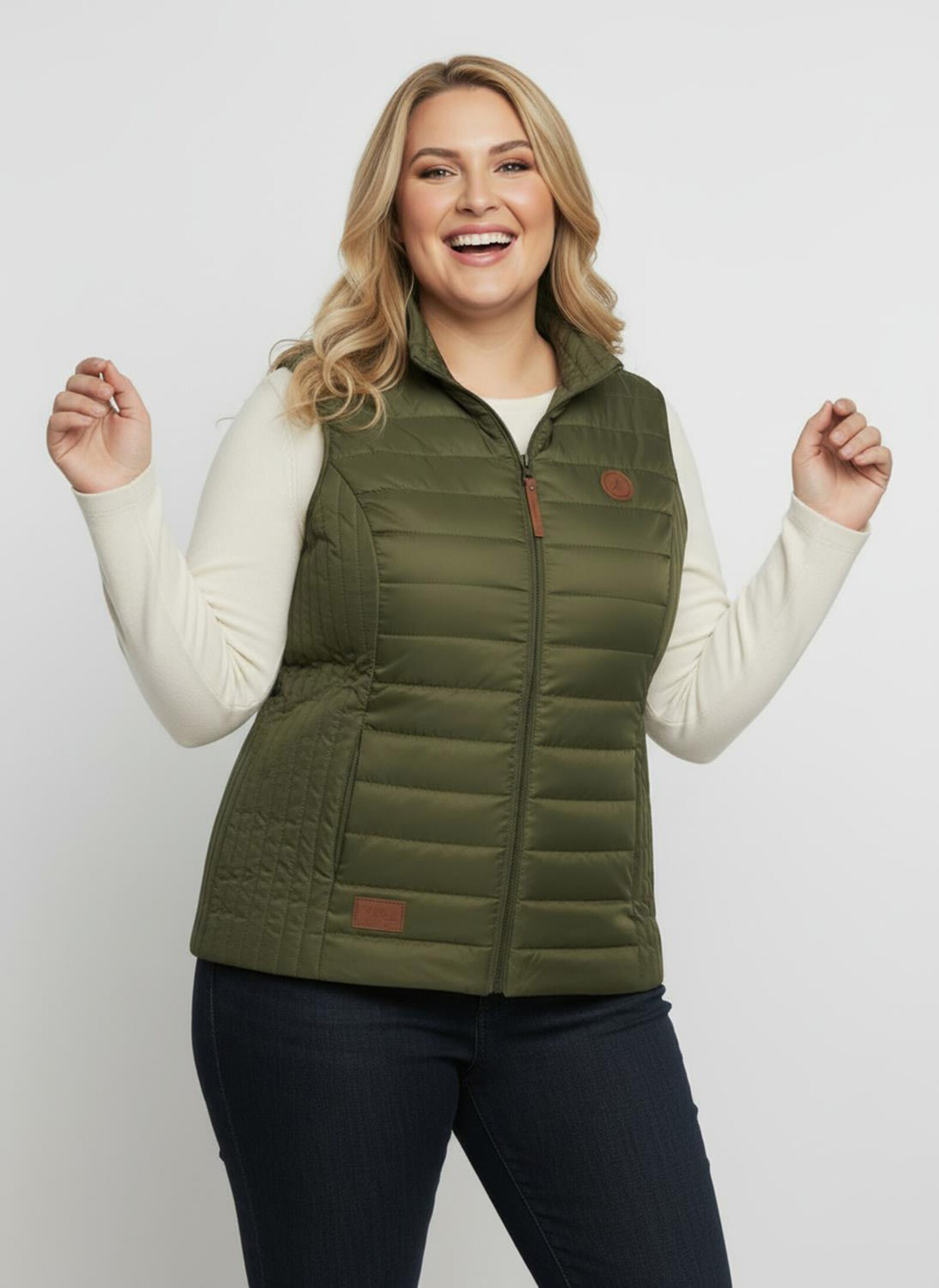 Steppweste mit leichter Wattierung - oliv