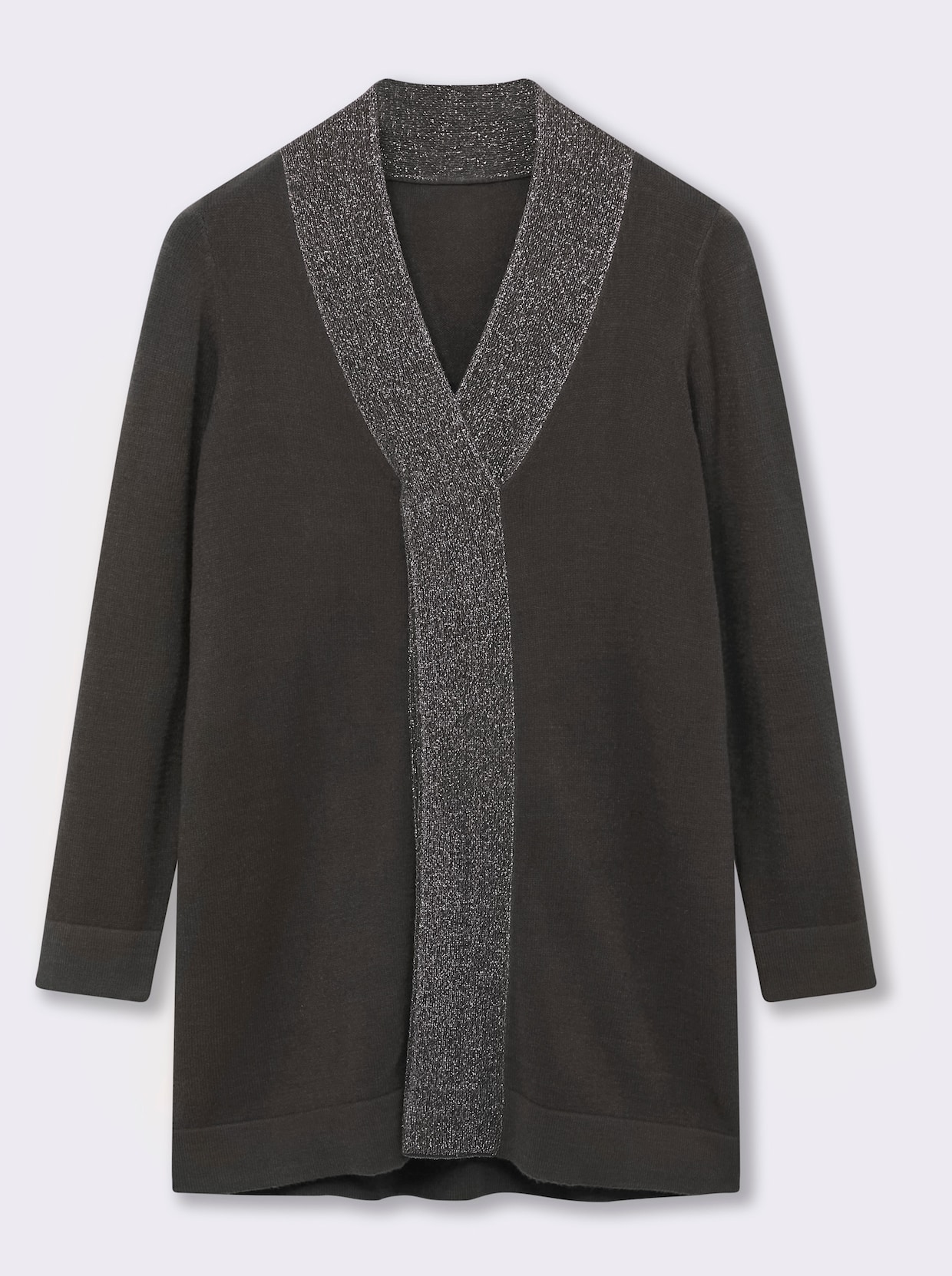 sheego Lange pullover - grafiet/grijs gemêleerd