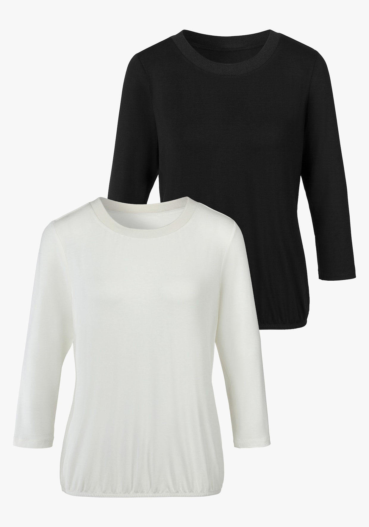 LASCANA Shirt met 3/4-mouw - crème, zwart