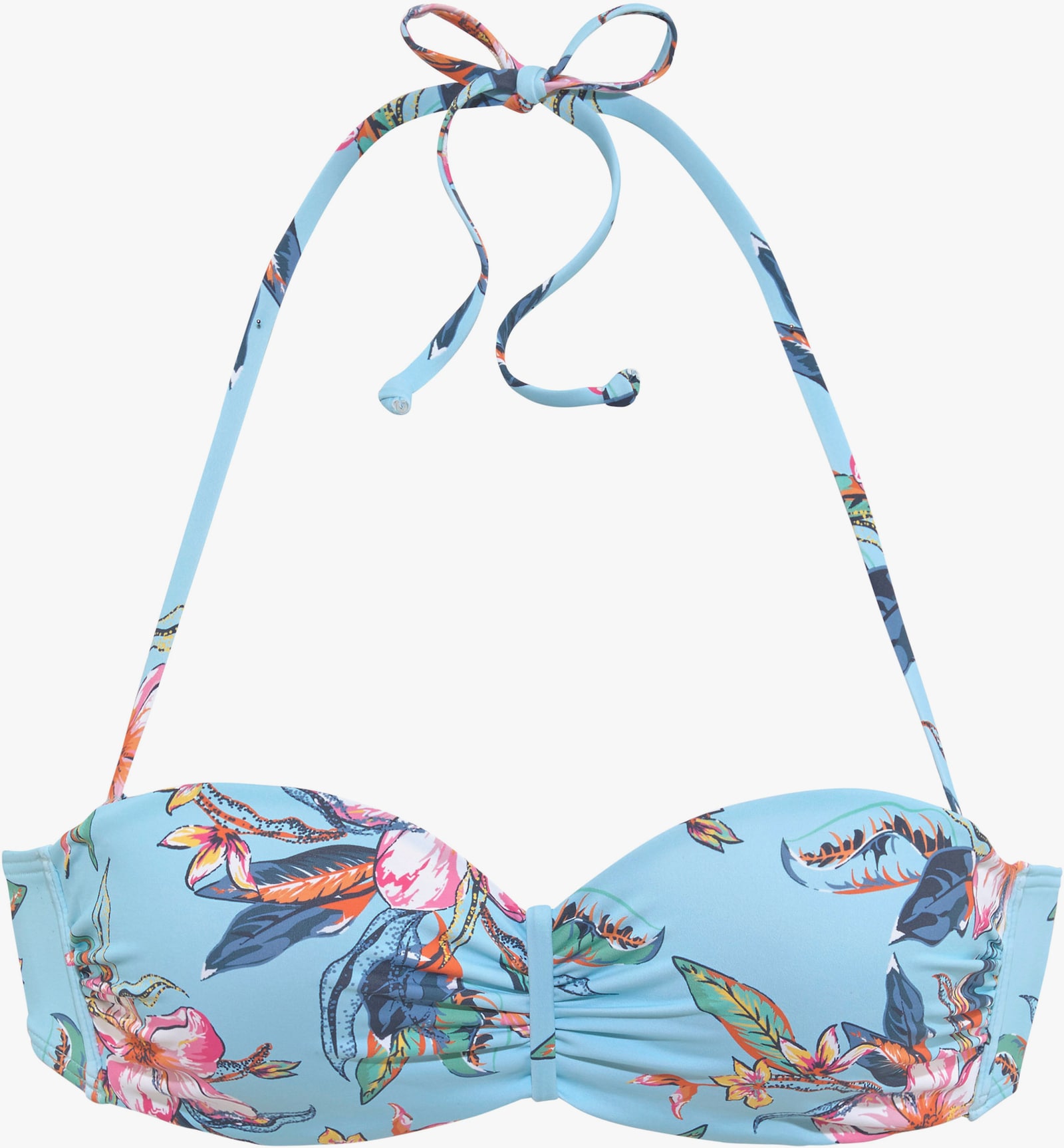 LASCANA Bügel-Bandeau-Bikini-Top - hellblau-bedruckt