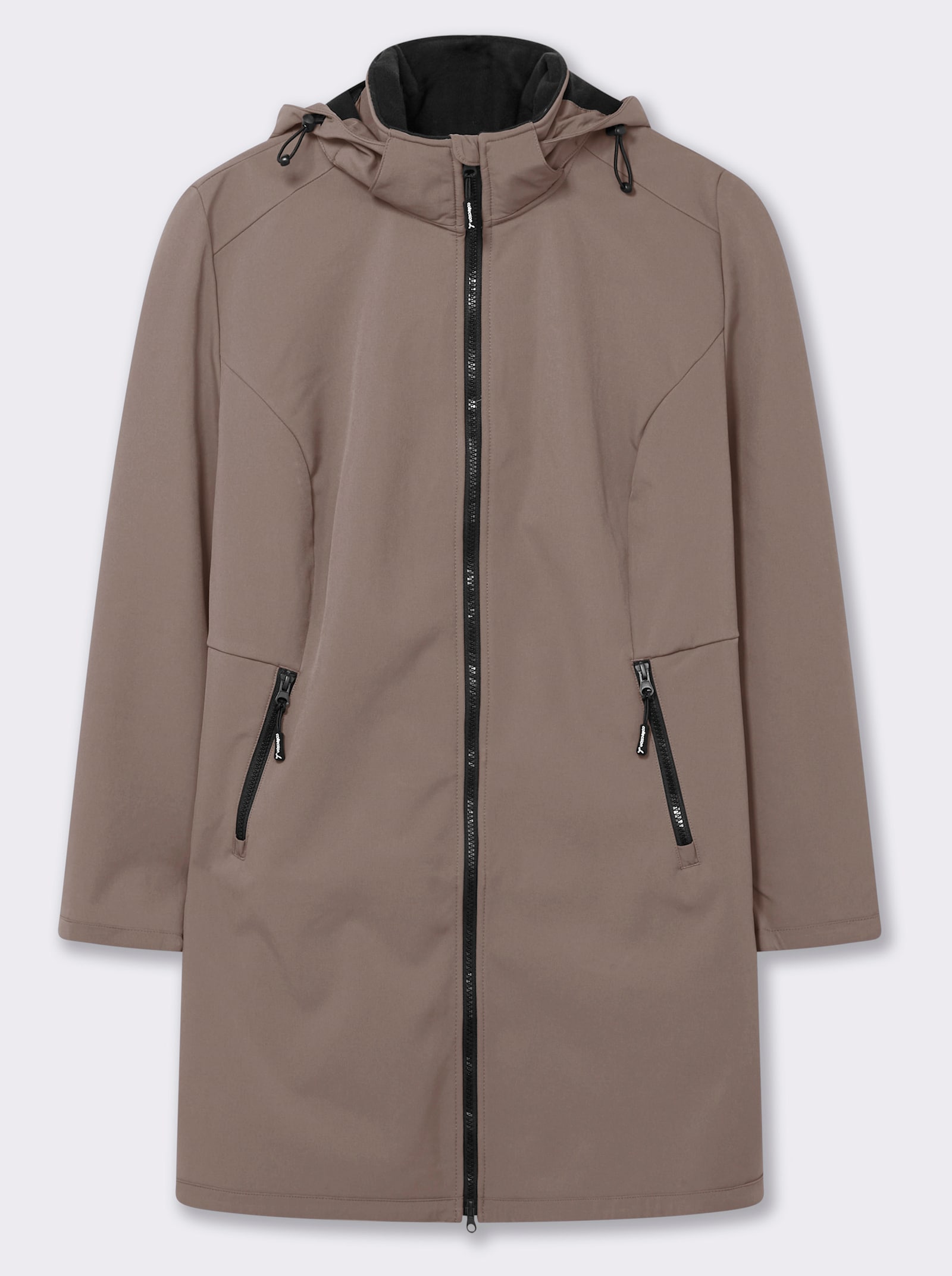 Softshelljacke mit Gummizug im Rücken - taupe