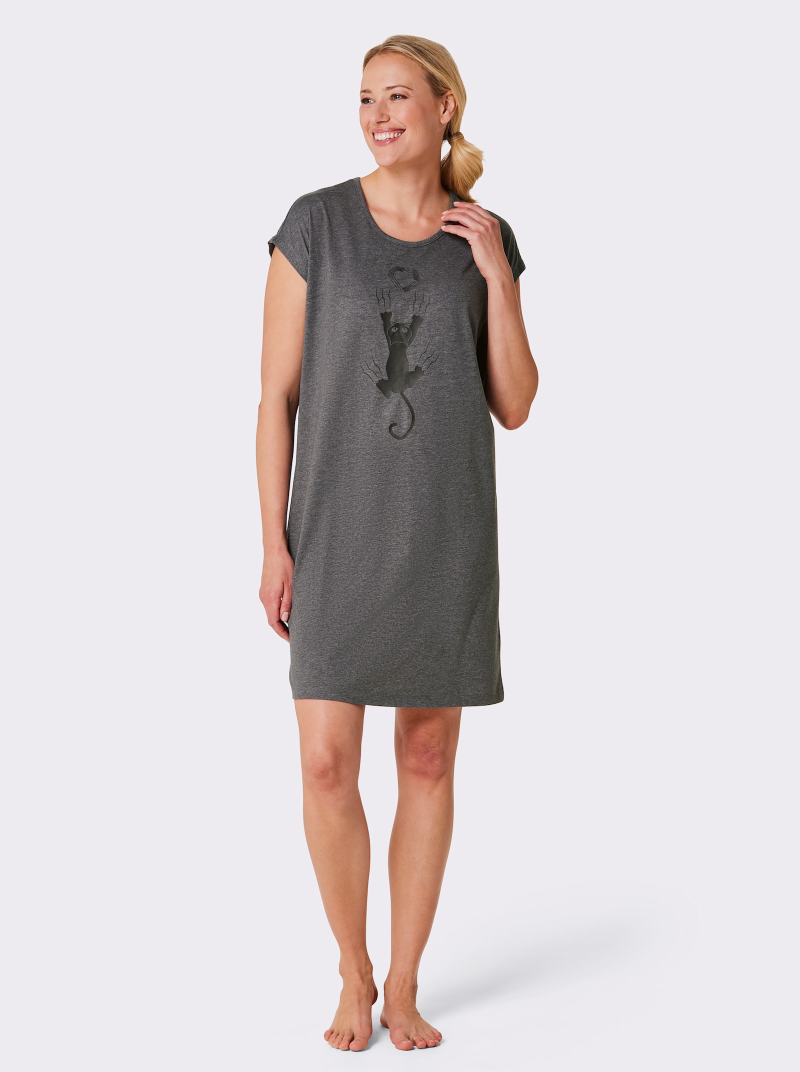 wäschepur Sleepshirts in Oversize-Form - gelb-graphit + anthrazit-graphit