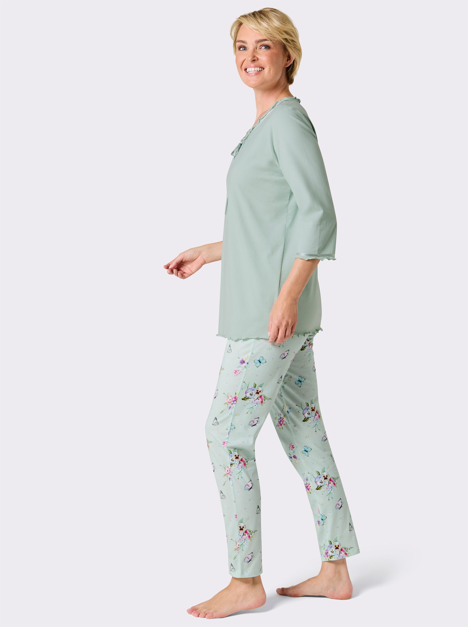 wäschepur Schlafanzug - zartmint-bedruckt
