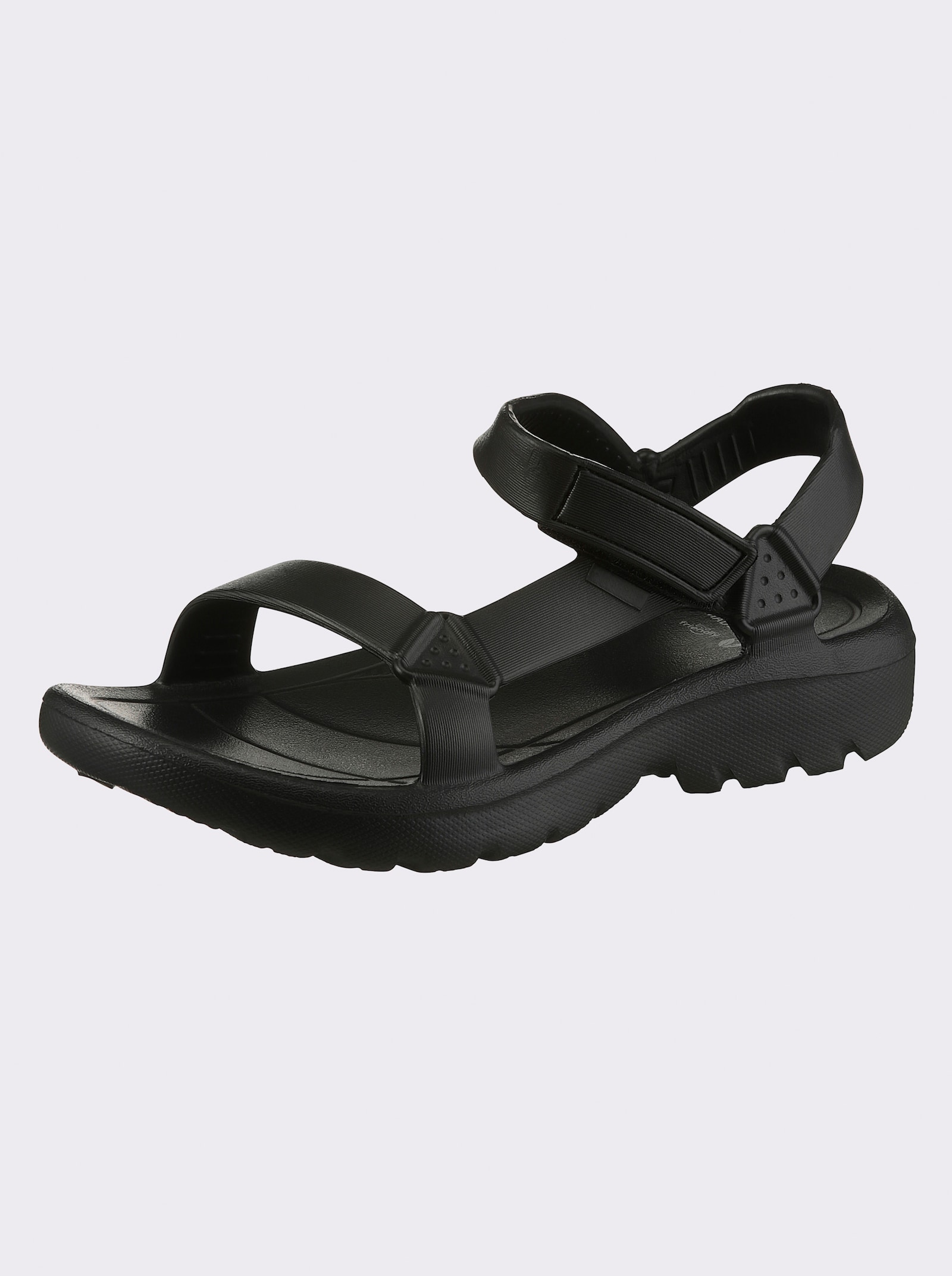 Badslipper met klittenbandsluiting - zwart