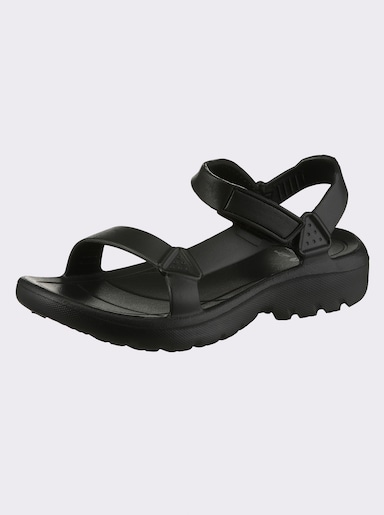 Badesandale mit Klettverschluss - schwarz