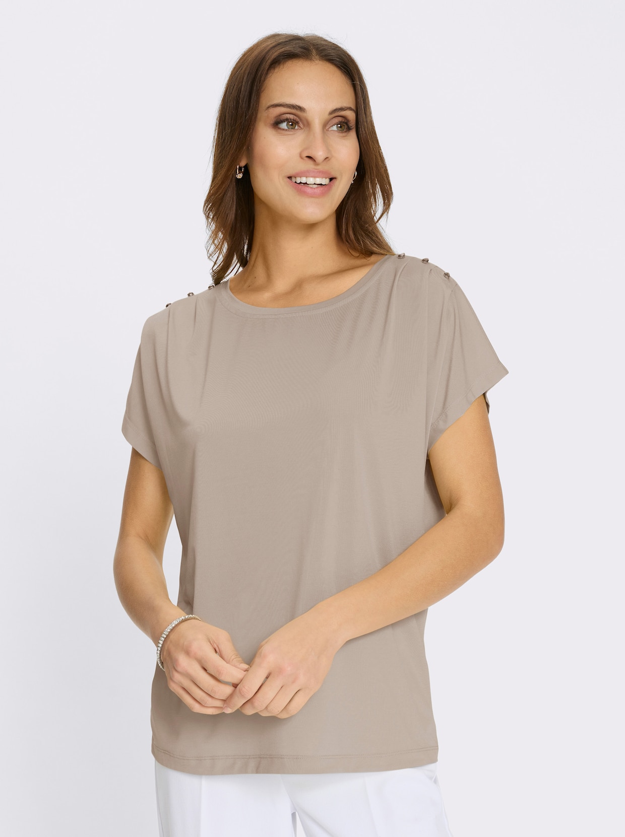 Rundhalsshirt - sesam