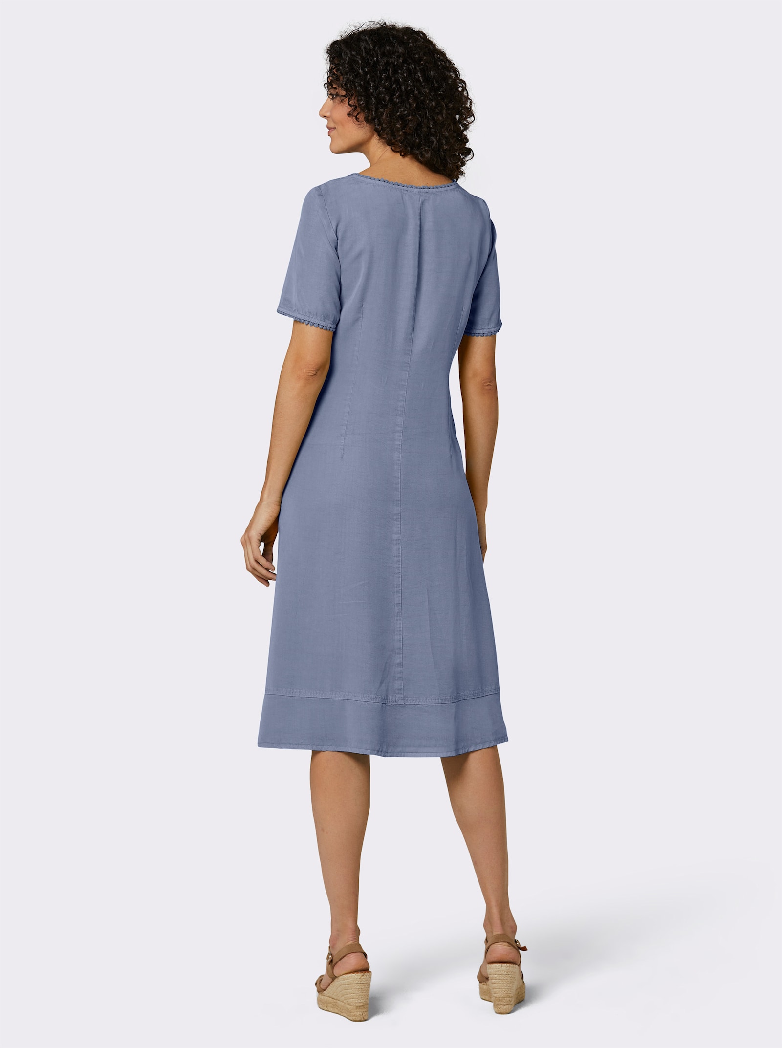 CREATION L PREMIUM Sommerkleid in Lyocell-Qualität - taubenblau