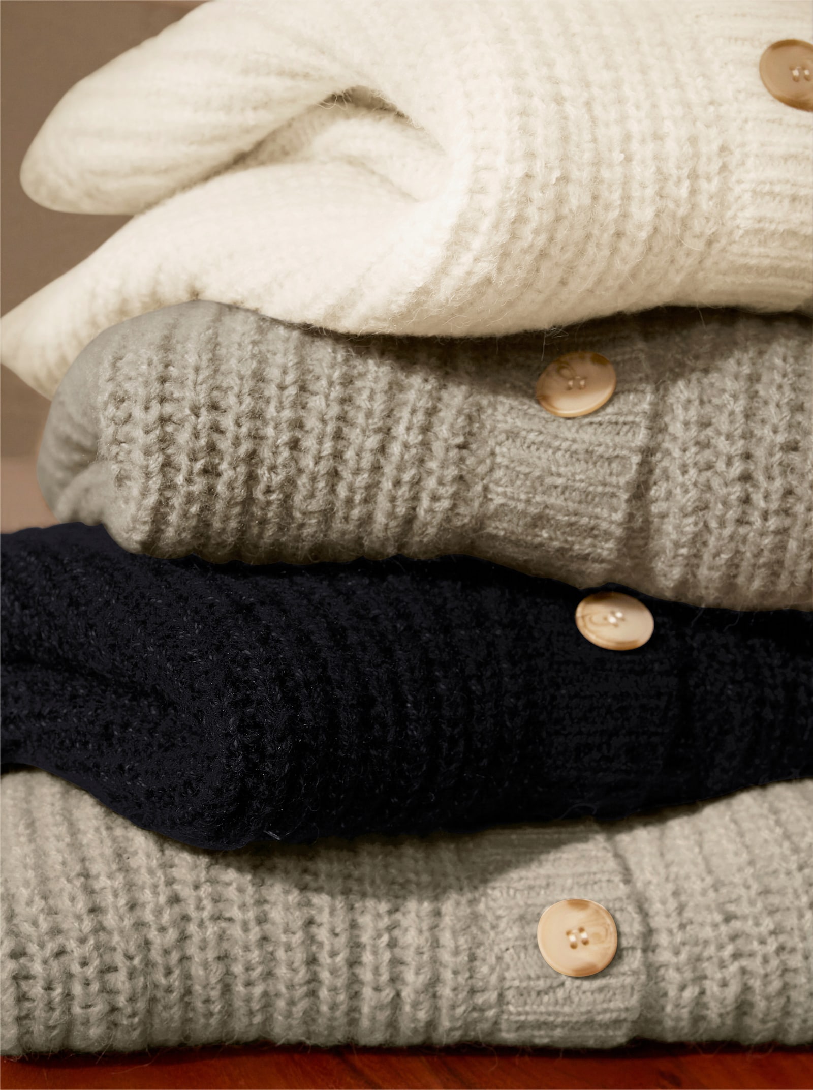 heine Vest met variabele kraag - zand gemêleerd