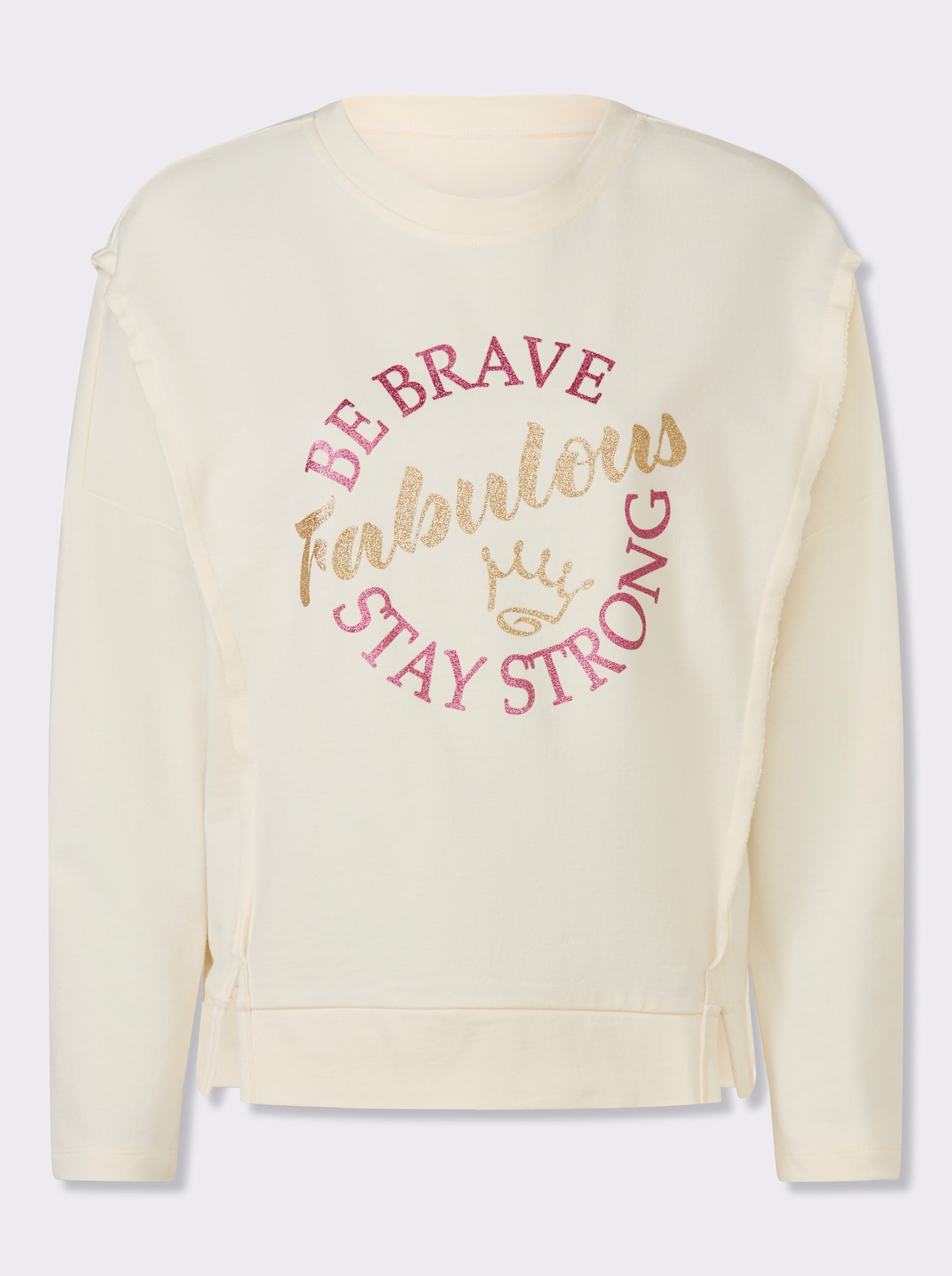 heine Sweatshirt mit glitzerndem Lettering - champagner
