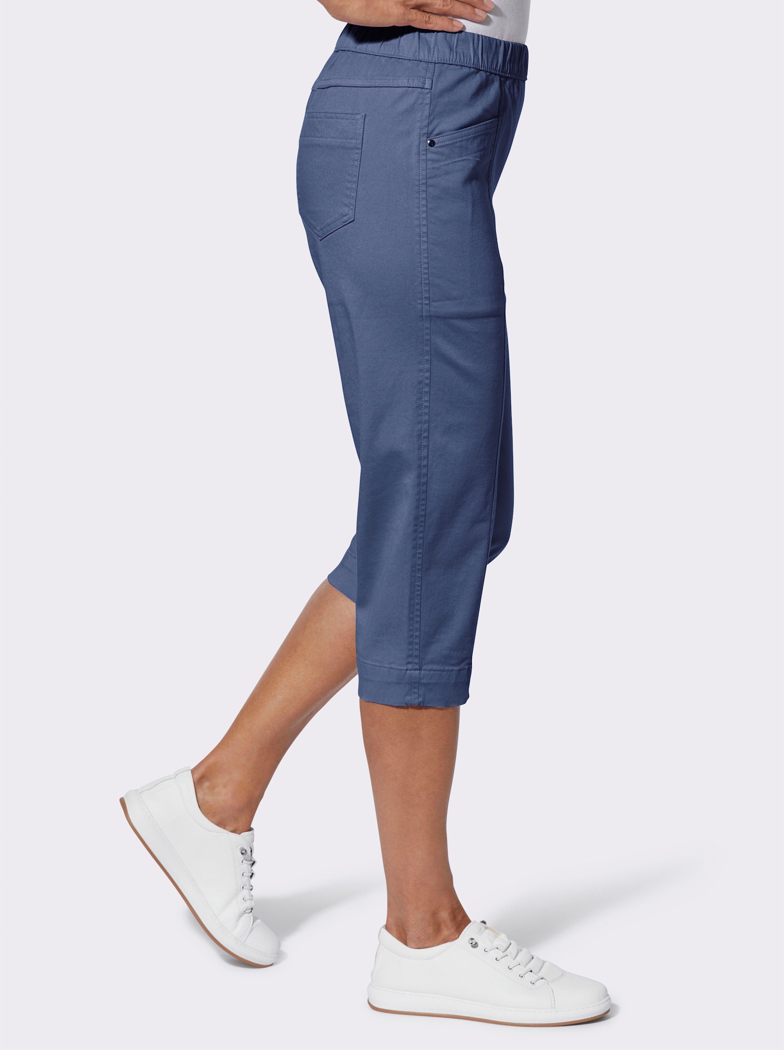 Caprijeans mit Dehnbund - jeansblau