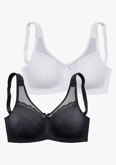 petite fleur Soutien-gorge large - noir + blanc