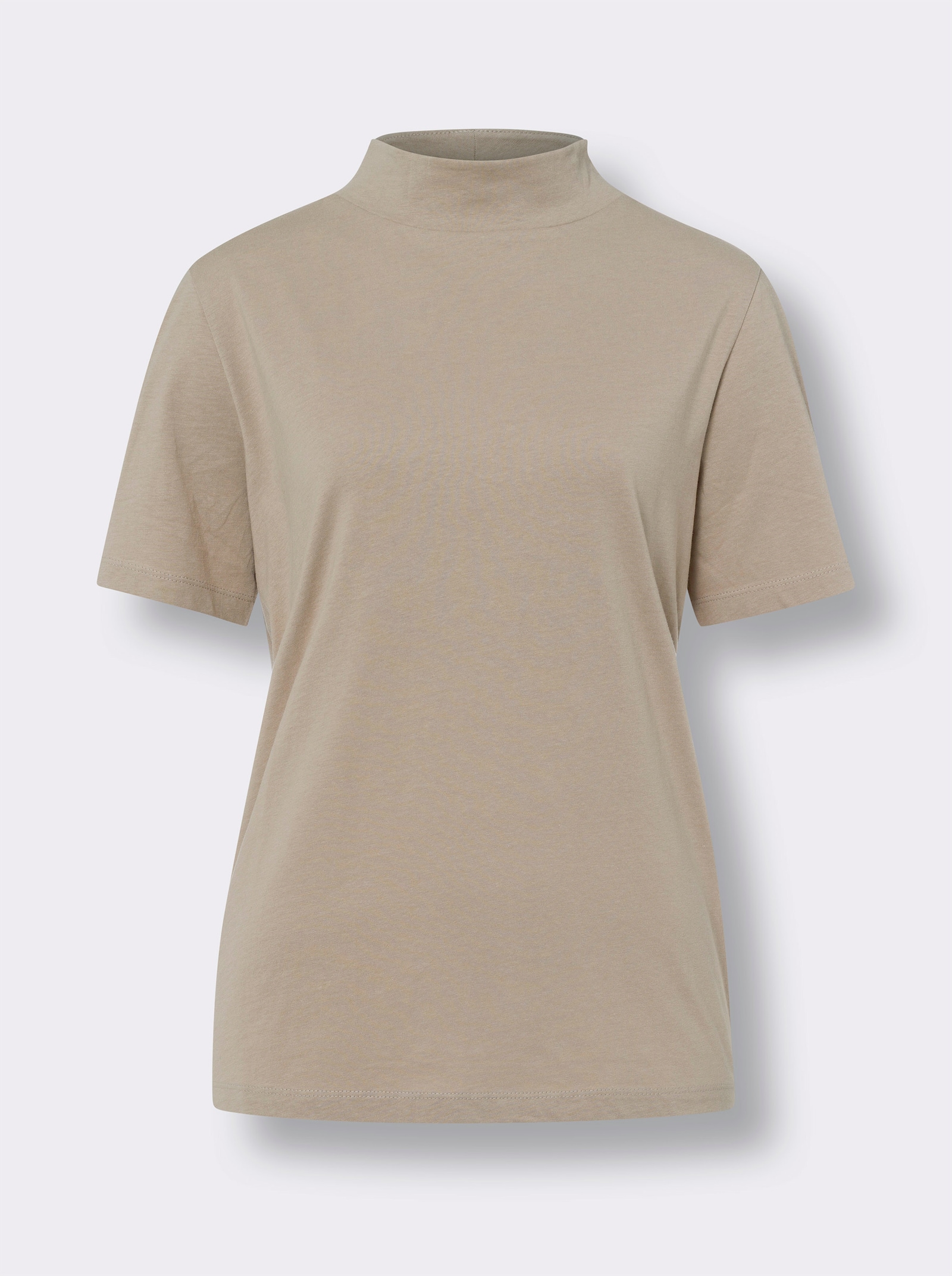 Shirt met opstaande kraag van puur katoen - sesam