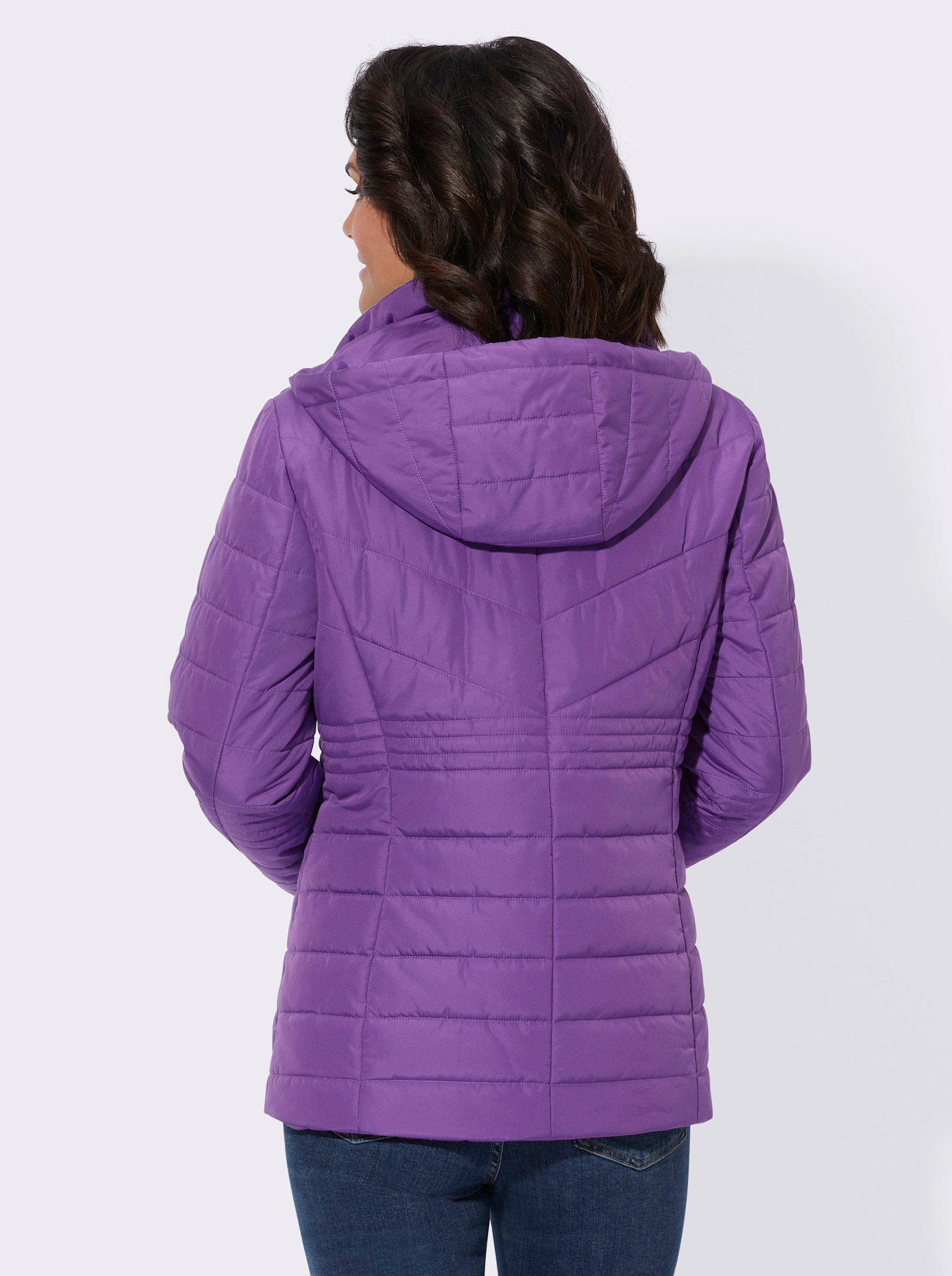 Steppjacke mit Flanell-Details - lila