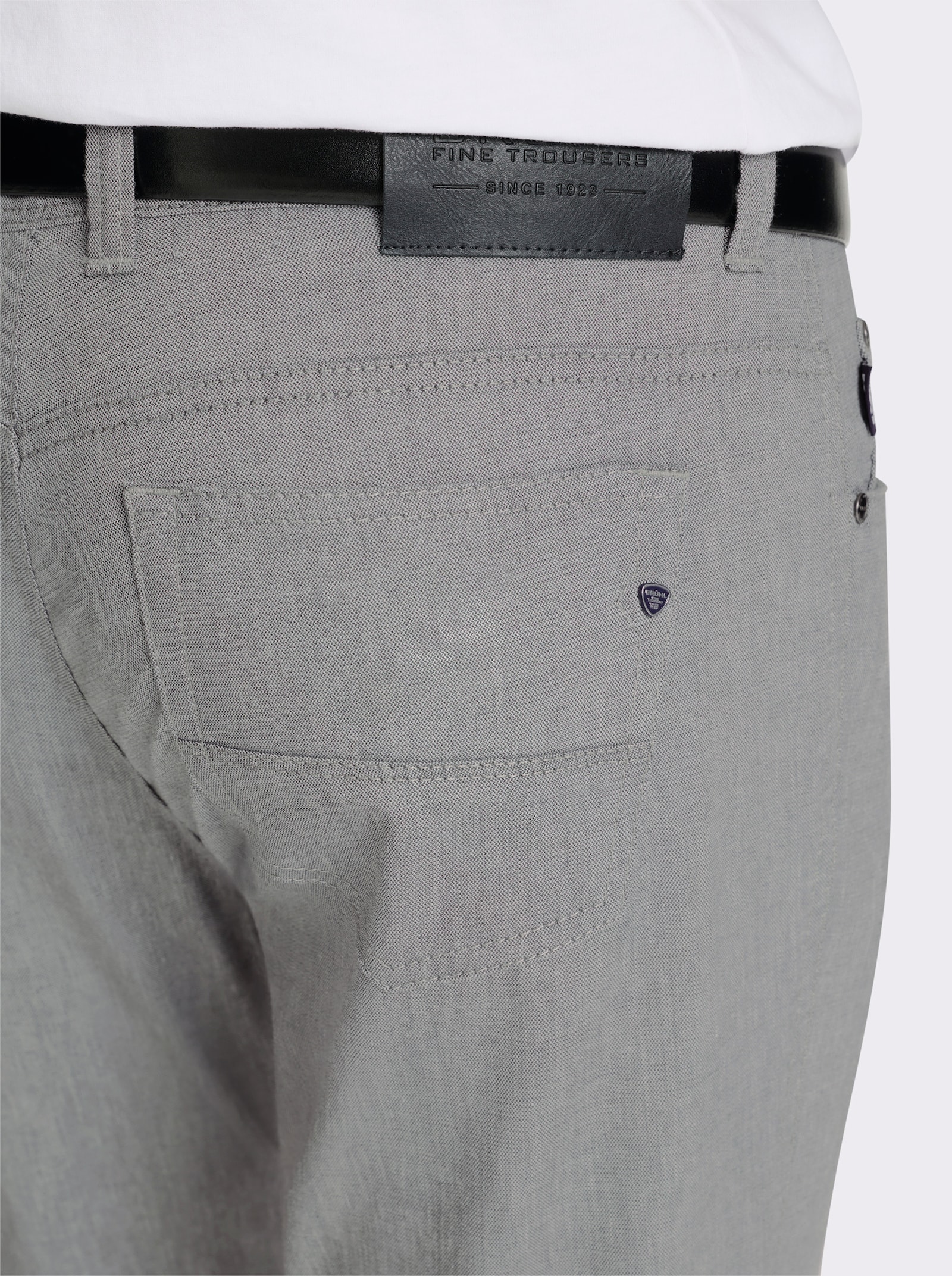 Brühl Hose mit Viskose- und Leinen-Anteil - steingrau-meliert