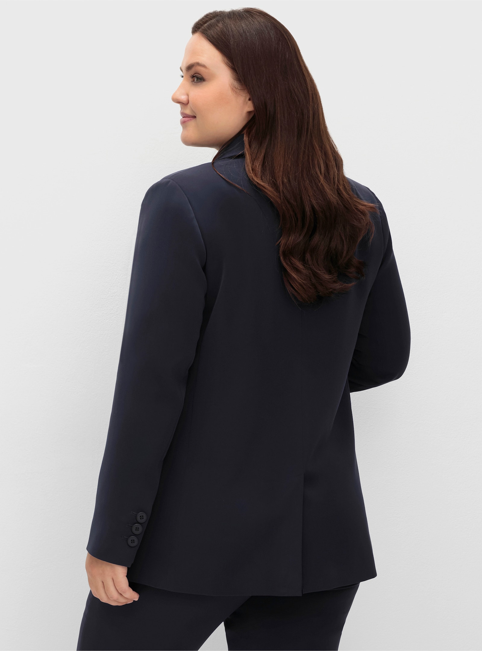 sheego Blazer mit Reverskragen - tiefblau