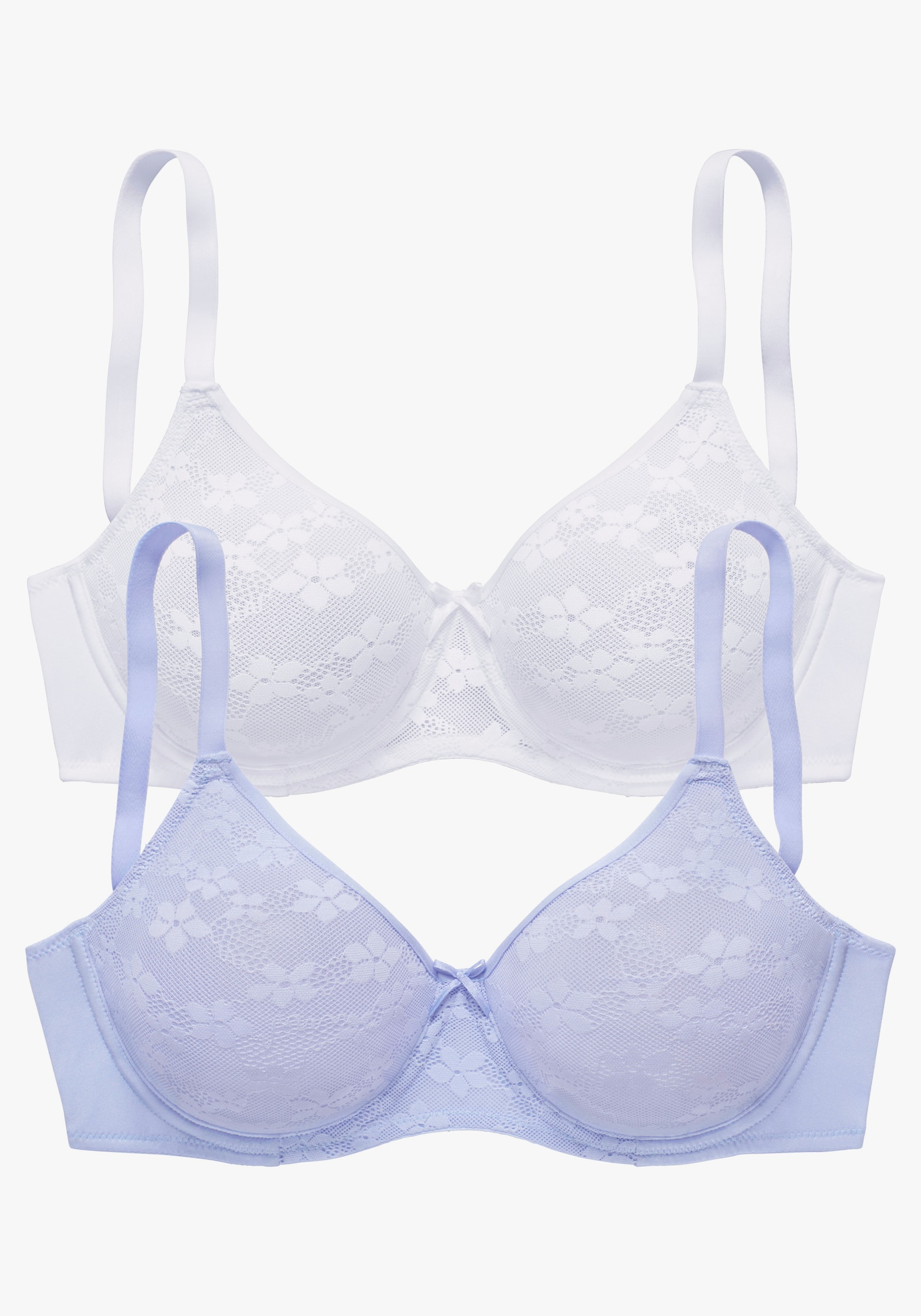 petite fleur Soutien-gorge minimiseur - bleu clair + blanc