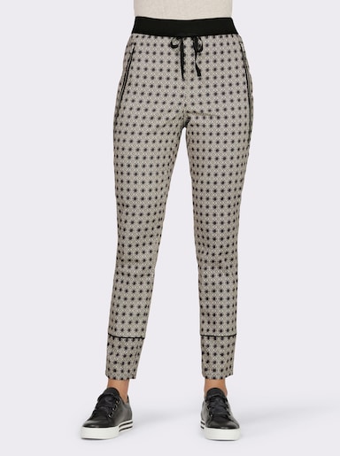 heine Broek met print - zwart geprint