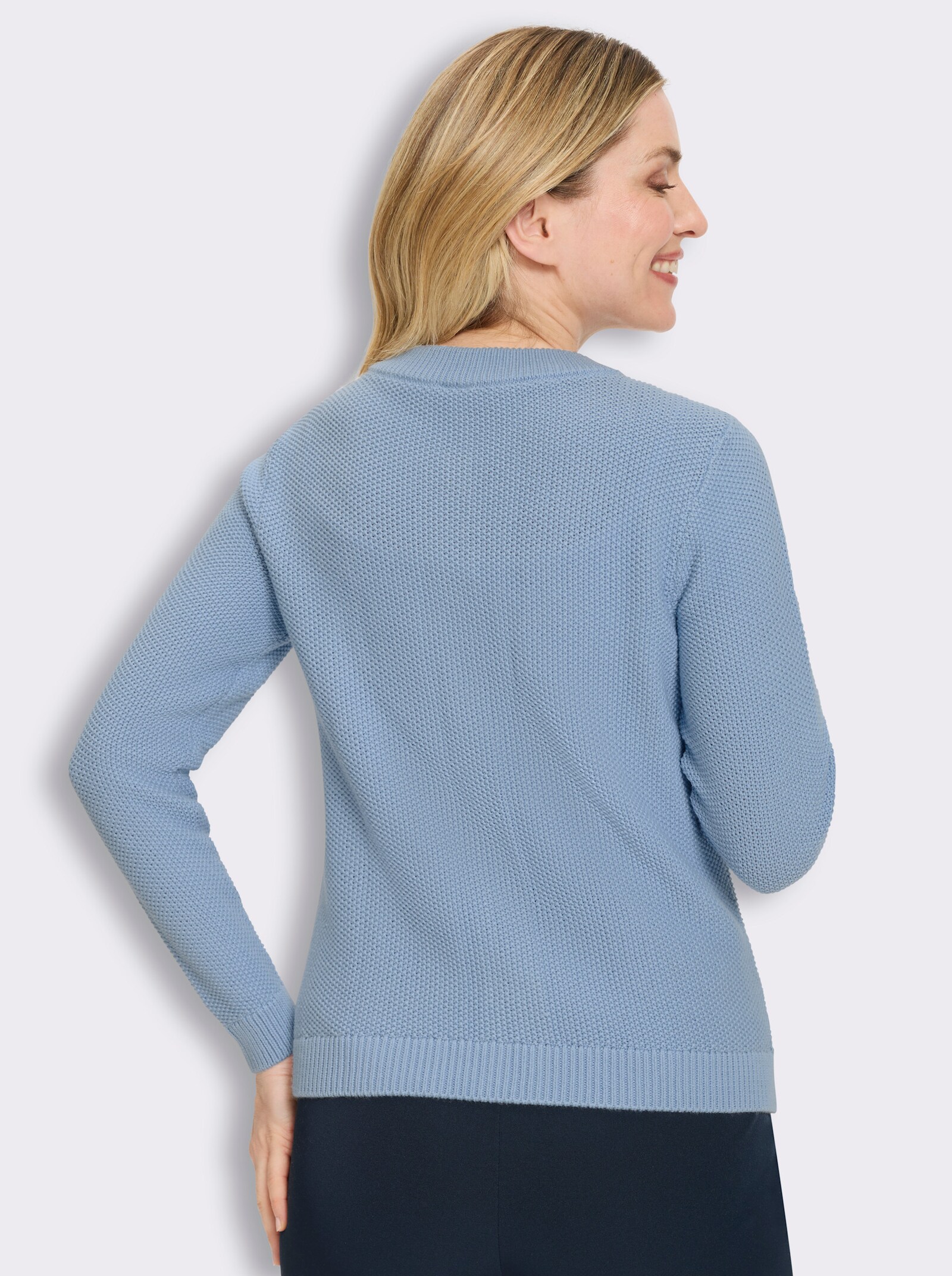 Cardigan mit Schmuckknöpfen - eisblau