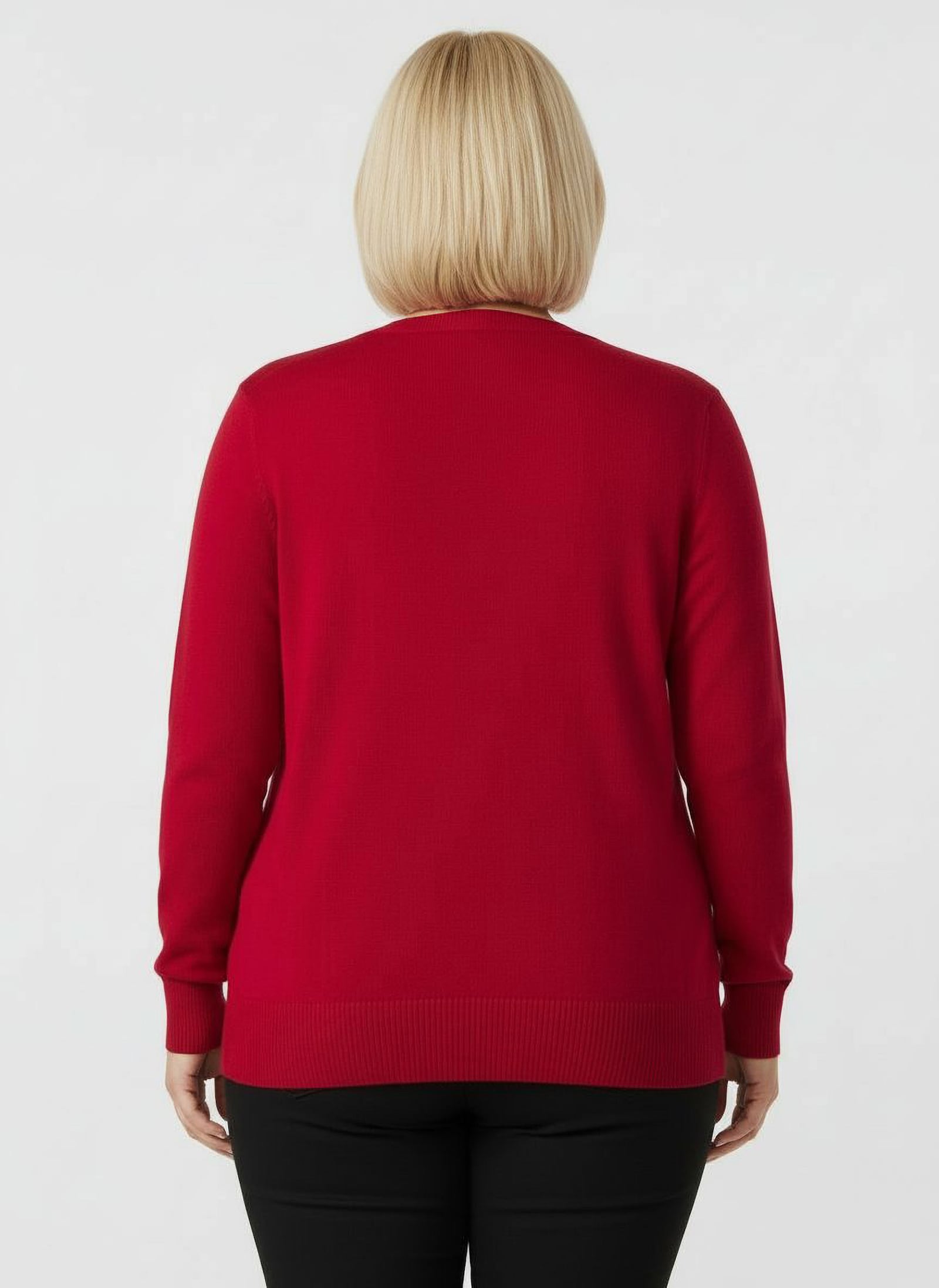 Strickjacke mit V-Ausschnitt - rot