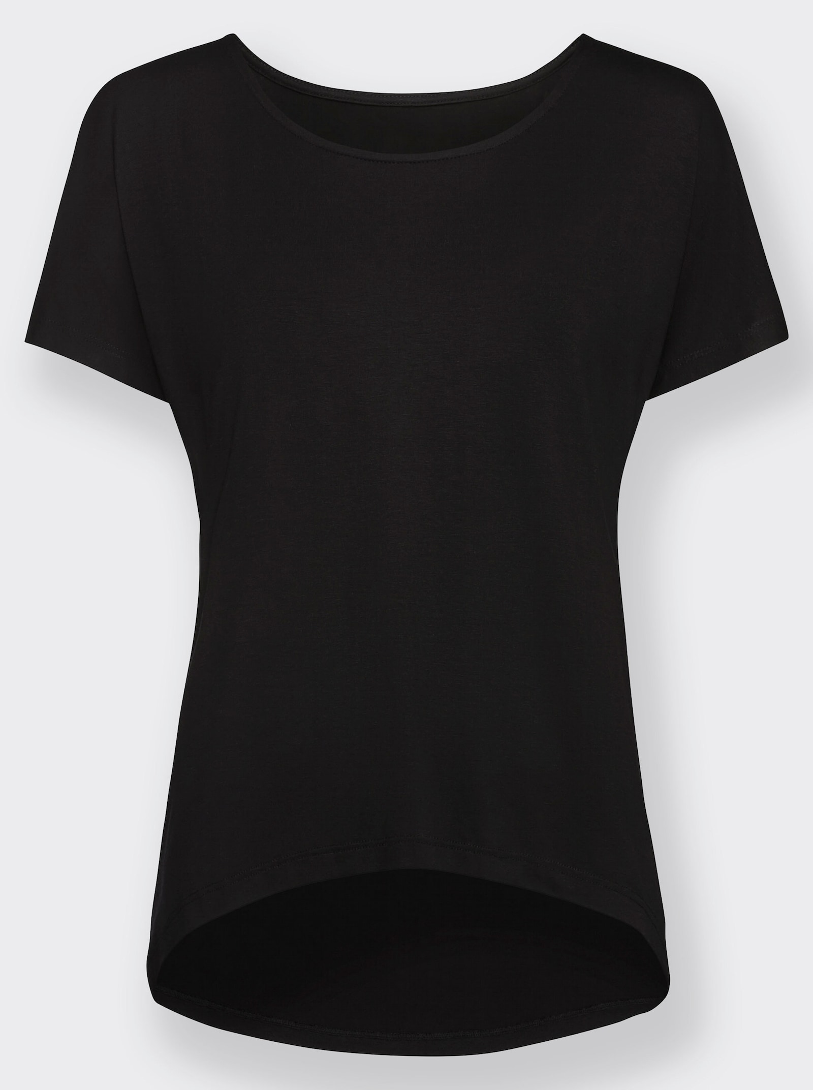 2-in-1-Shirt mit Ringel-Top - schwarz